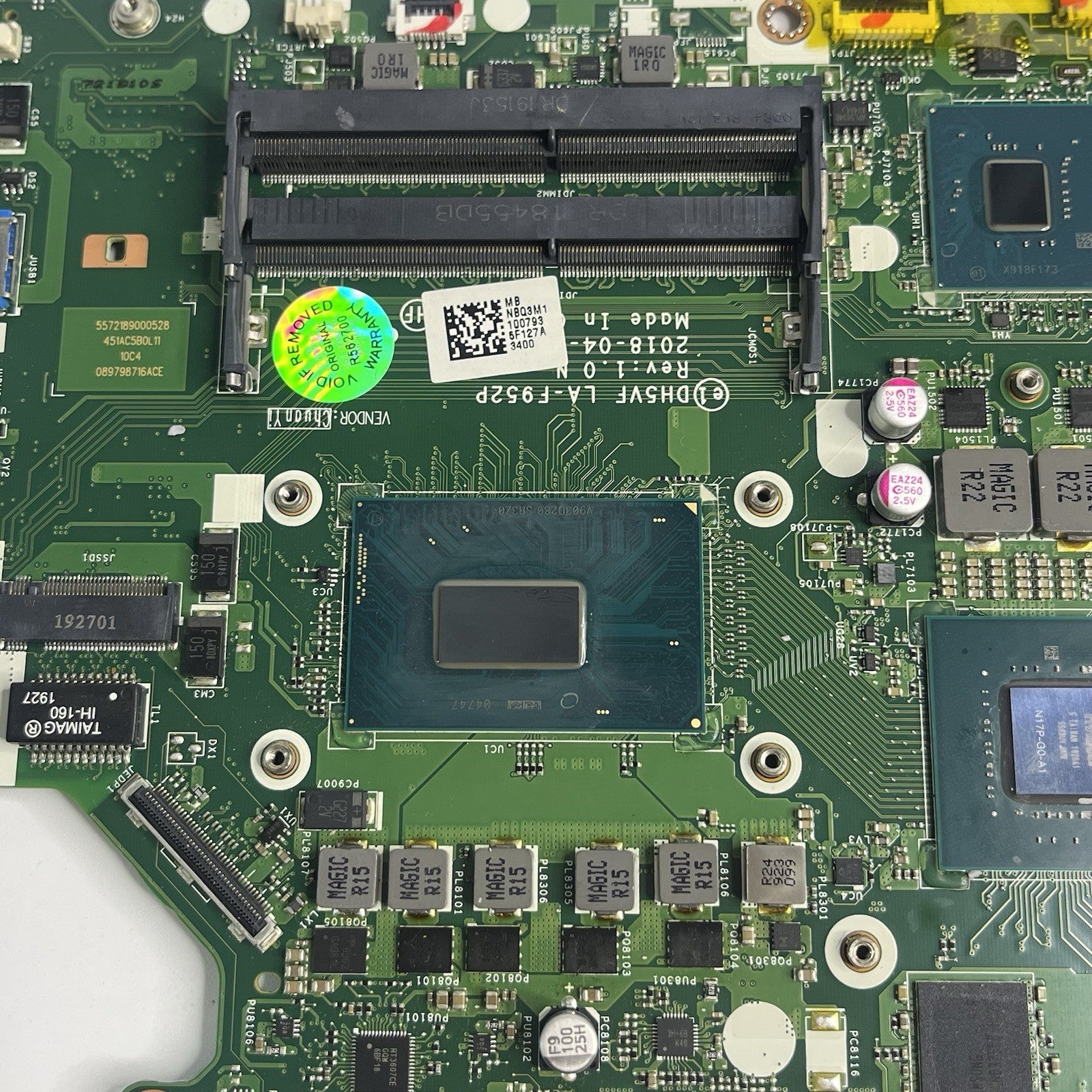 ACER AN515-52 Motherboard DH5VF LA-F952P Intel Core i5-8300H GPU GTX1050