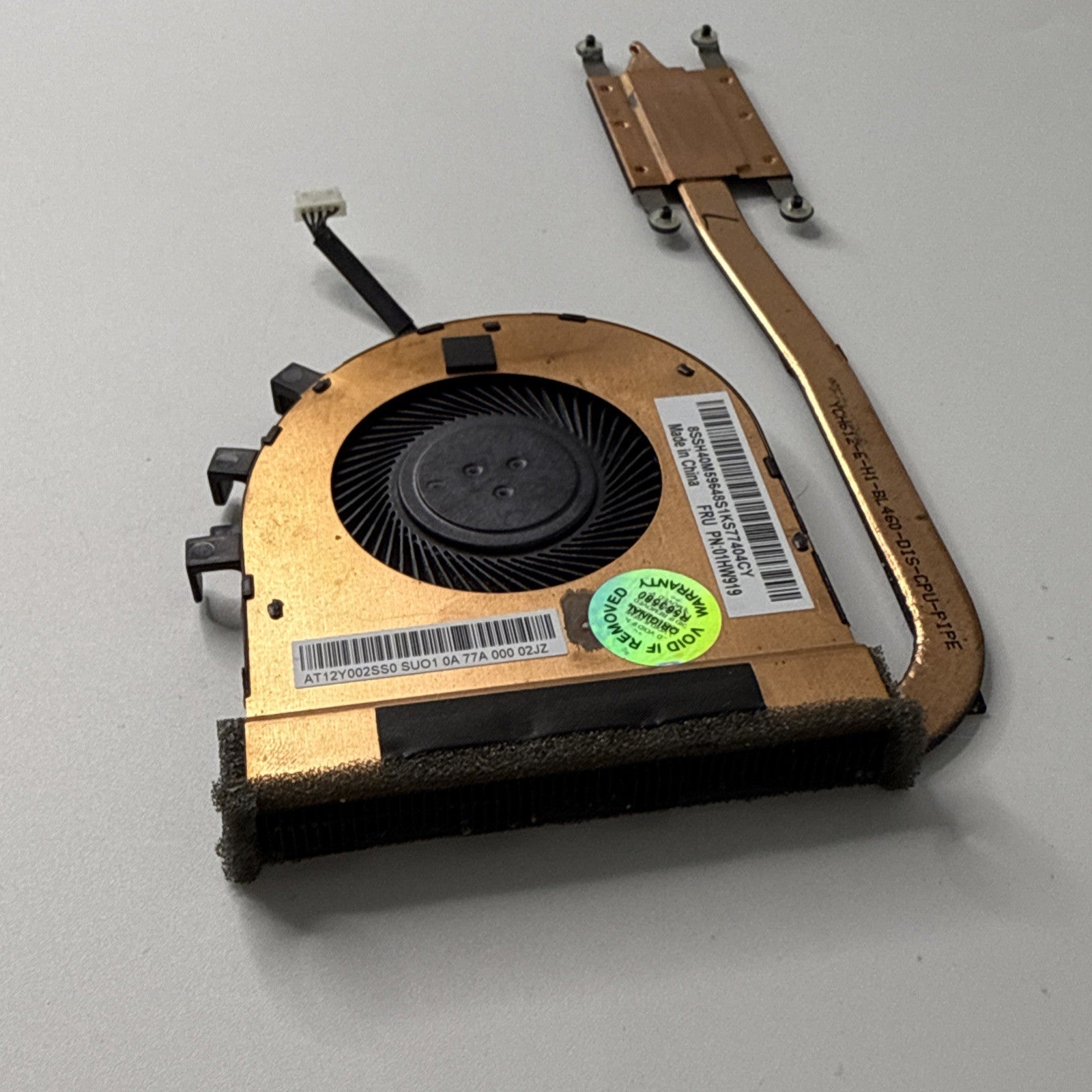 Lenovo Thinkpad L470 CPU Heatsink and Cooling Fan 01HW919 / AT12Y0002SS0