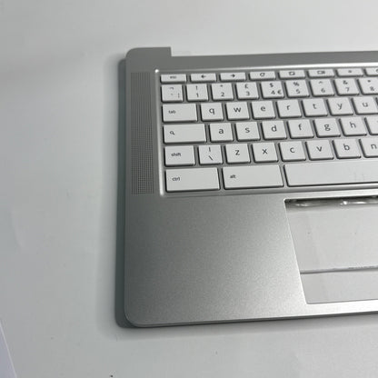 HP Chromebook 14A-NA0001sa Palmrest Cover Keyboard UK Sliver Speakers Genuine
