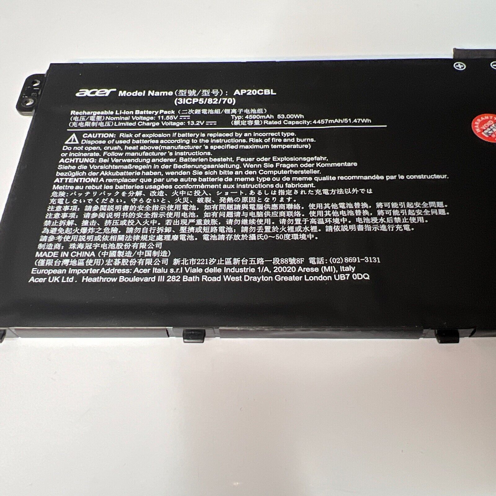 AP20CBL Battery for Acer Swift SF314 SF314-43-R2R4 R5-5500U Aspire 5 A515-45