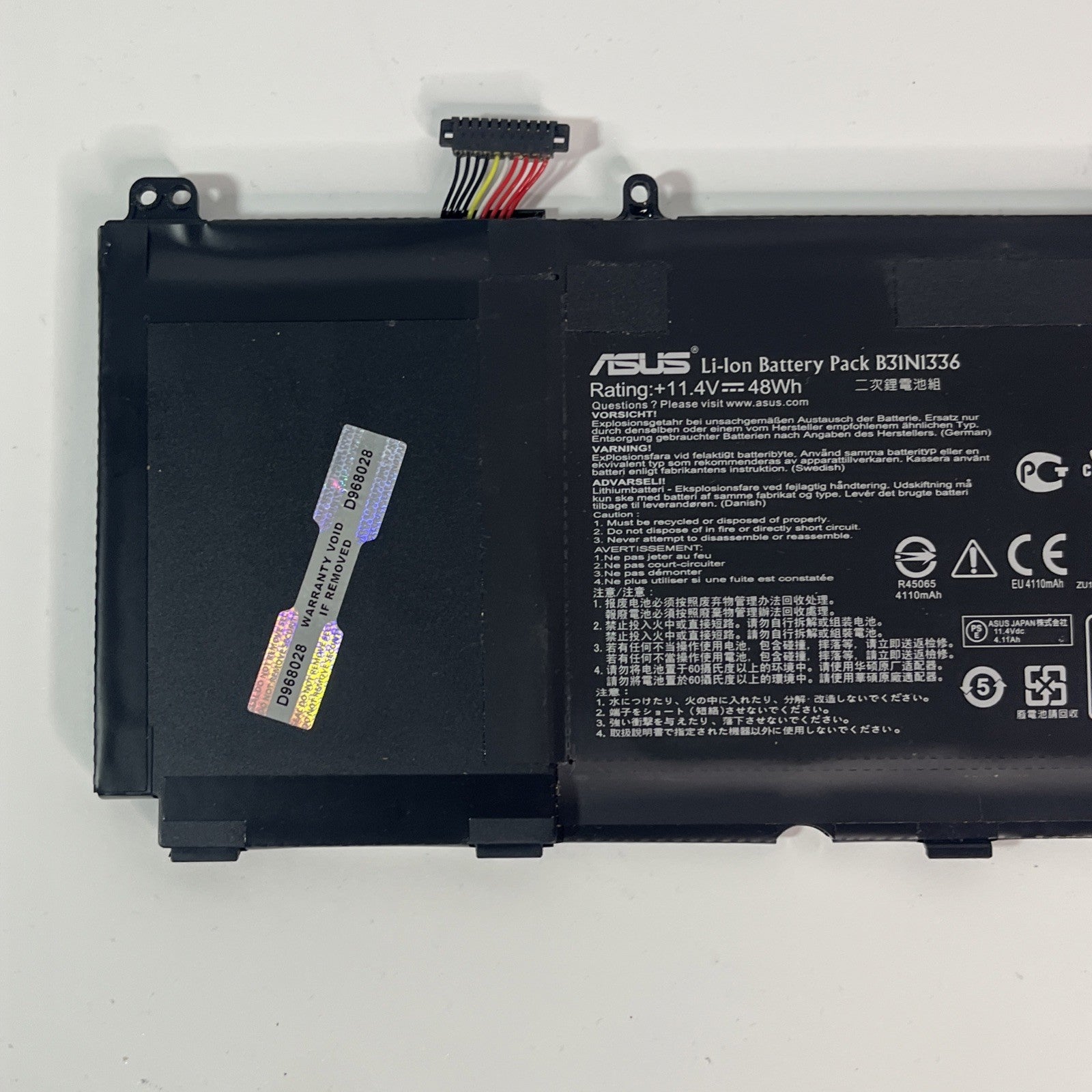 Genuine Black Asus K551L Battery B31N1336 Battery Health Good