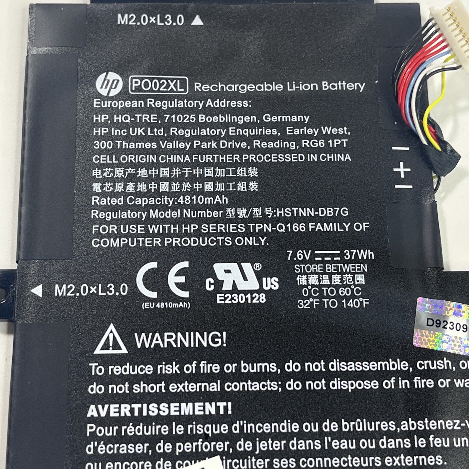 Genuine HP Po02xl Battery For Stream 11-ak0027na Excellent Health.