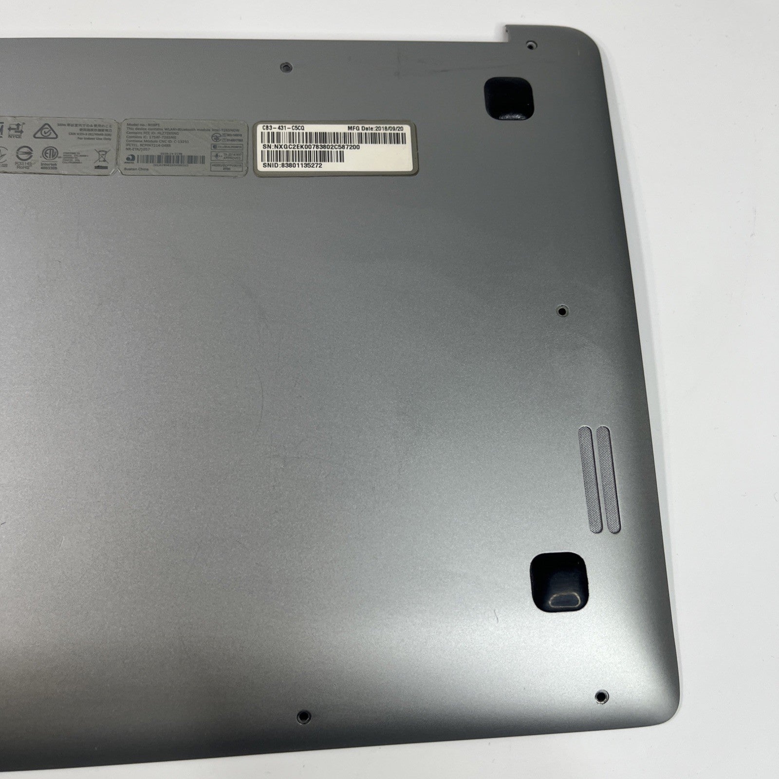Genuine Acer Chromebook CB3-431 Bottom Base Cover Sliver 13n0-G1A0503