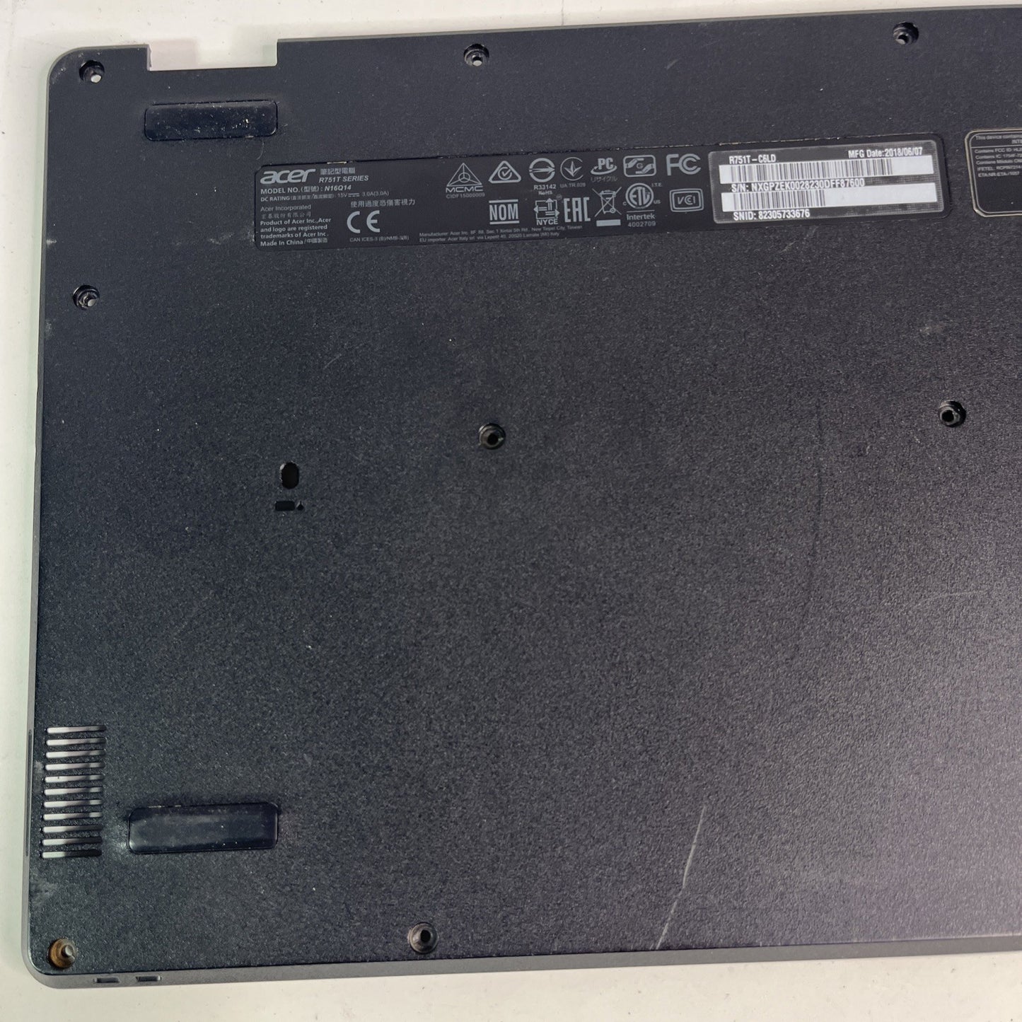 Genuine Black Acer Chromebook R751T-C6 Bottom Case Cover TFQ37ZH