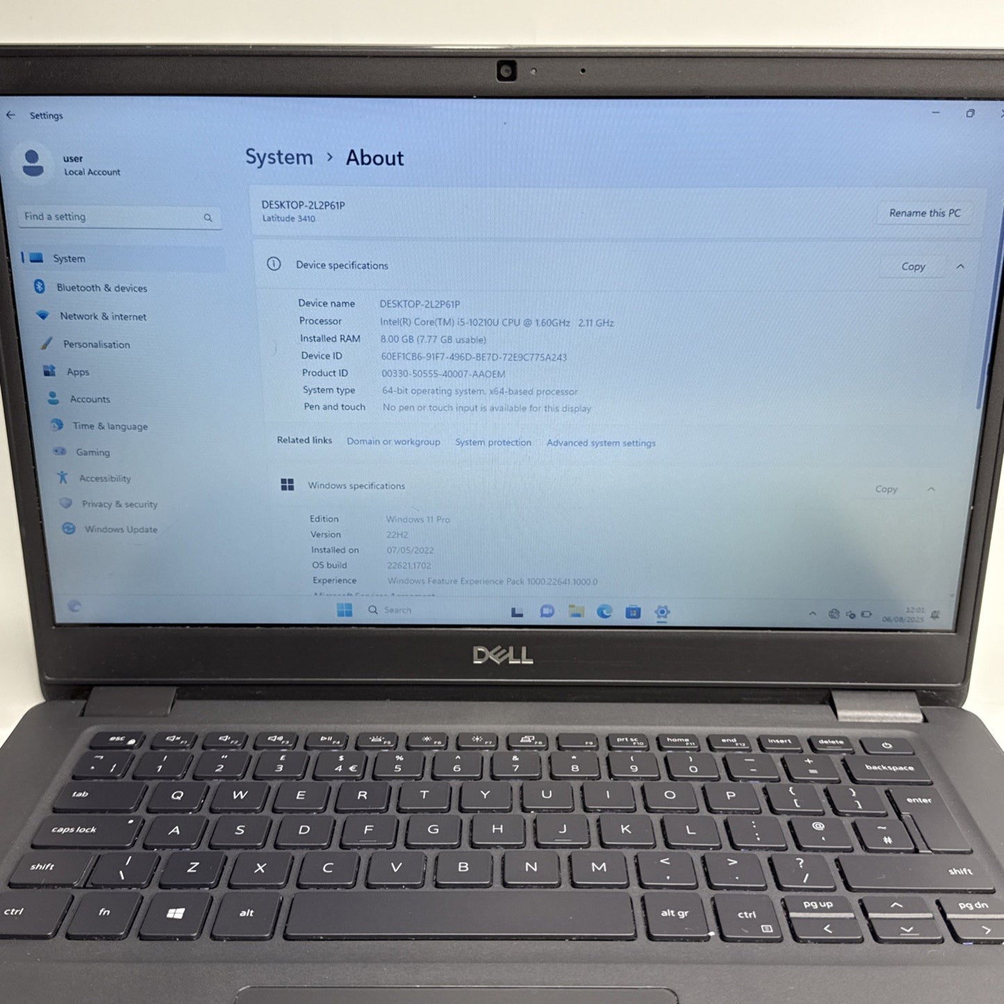 Dell Latitude 3410 FHD Intel Core i5-10310U 8GB 256GB SSD Windows 11 Laptop