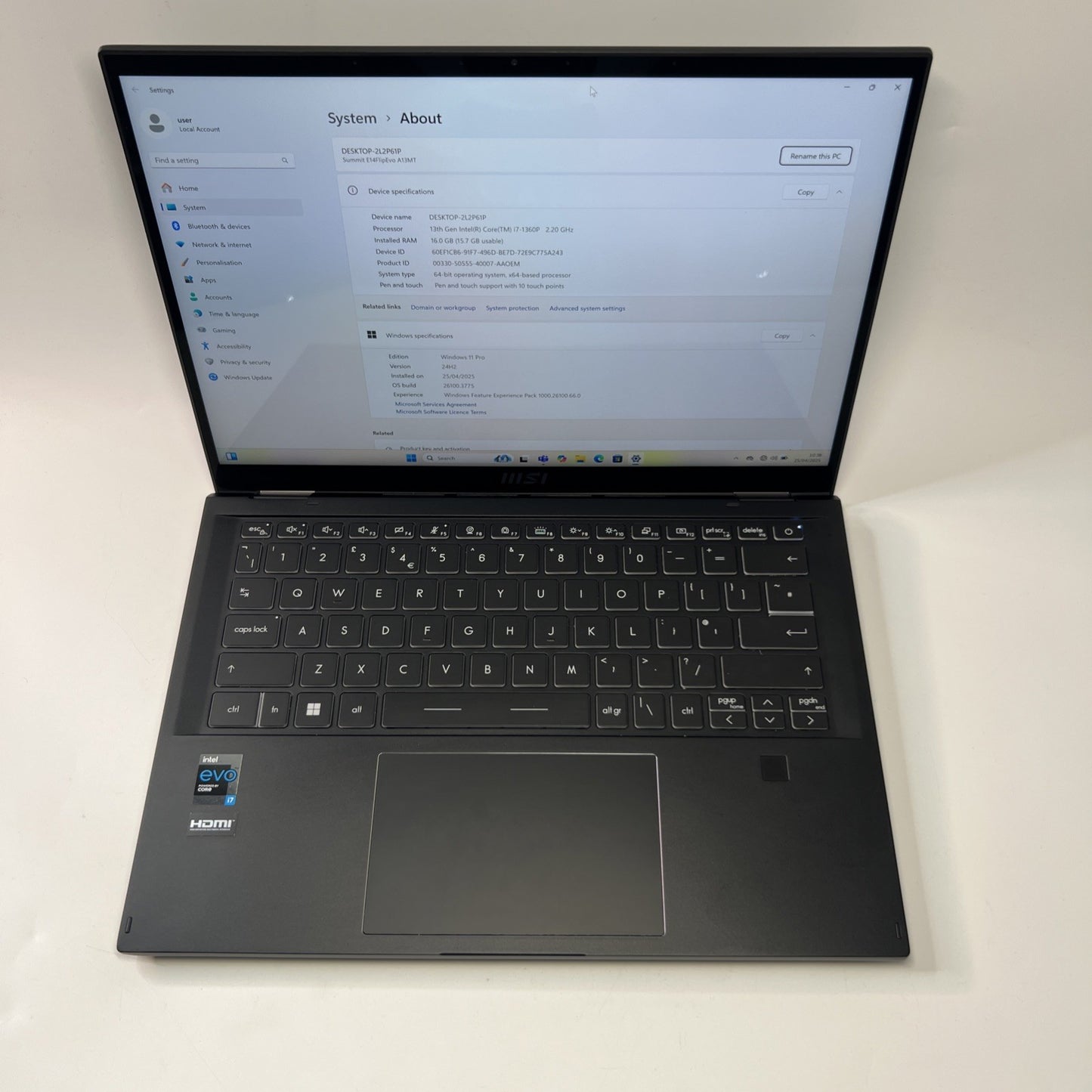 MSI Summit E14 Flip Evo 2 in 1 Laptop Intel Core i7 1360P 16GB 1TB Windows 11 