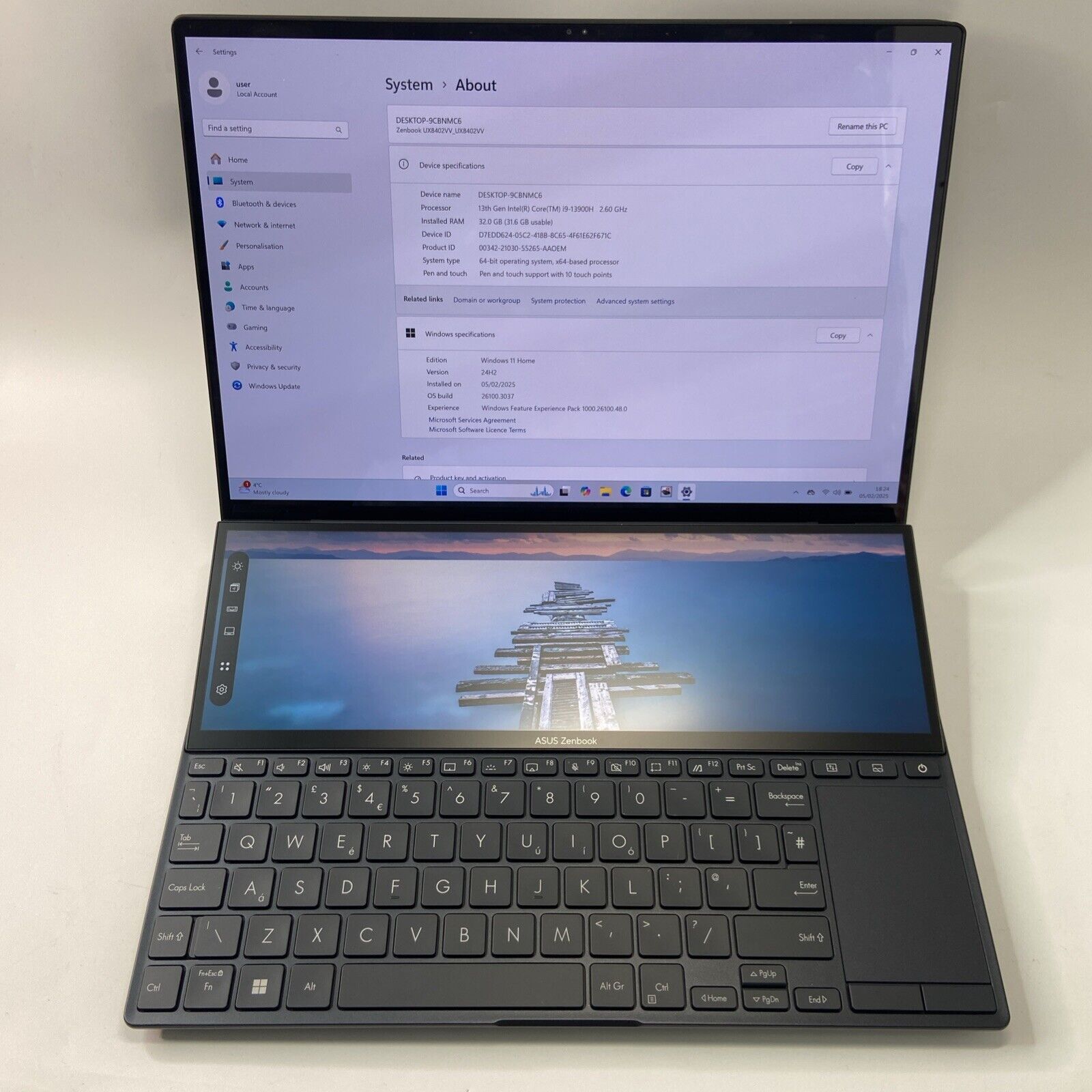 ASUS ZenBook Pro 14 Duo 14.5' 2.8K OLED TOUCH Intel i9-13900H 32GB DDR5 1TB SSD 