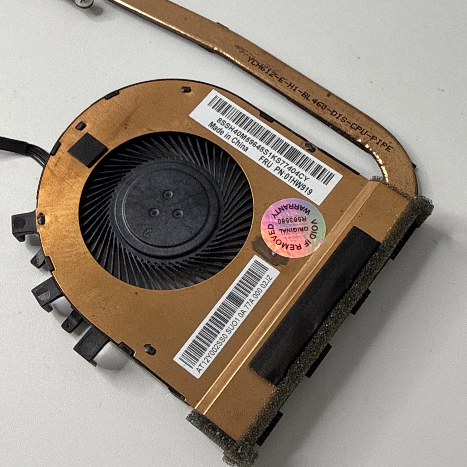 Lenovo Thinkpad L470 CPU Heatsink and Cooling Fan 01HW919 / AT12Y0002SS0