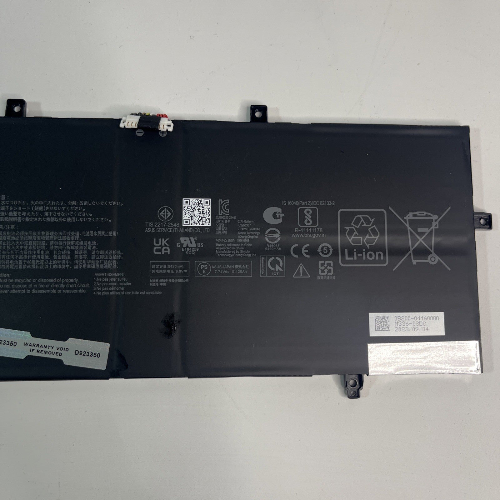 Genuine C22N2107 75Wh Battery for Asus Zenbook 14 Good Health