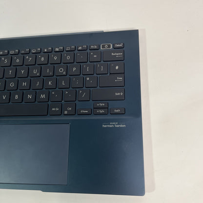 Blue ASUS ZENBOOK 14 FLIP OLED UX3402V Palmrest, Keyboard ,speaker & Touchpad.