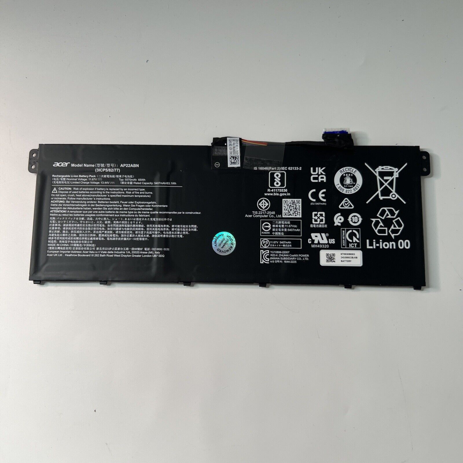 Acer Chromebook 516 GE CBG516-1H Genuine Battery AP22ABN