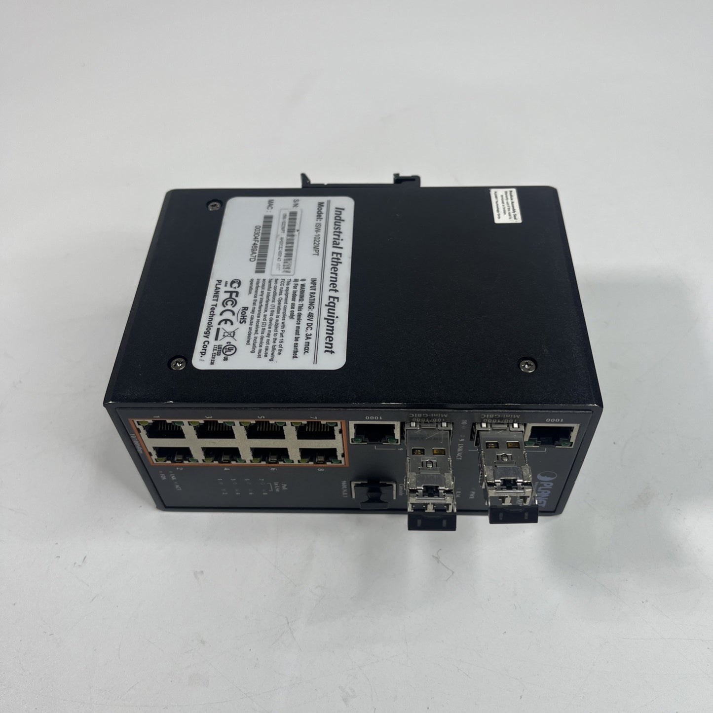 PLANET ISW-1022MPT 8-Port 10/100Mbps + 2-Port Gigabit TP/SFP Combo PoE Managed 