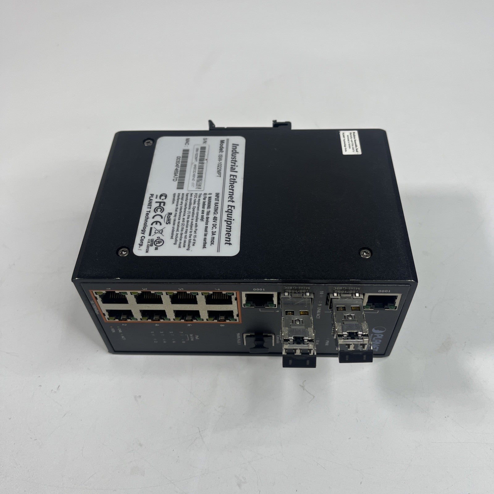 PLANET ISW-1022MPT 8-Port 10/100Mbps + 2-Port Gigabit TP/SFP Combo PoE Managed 