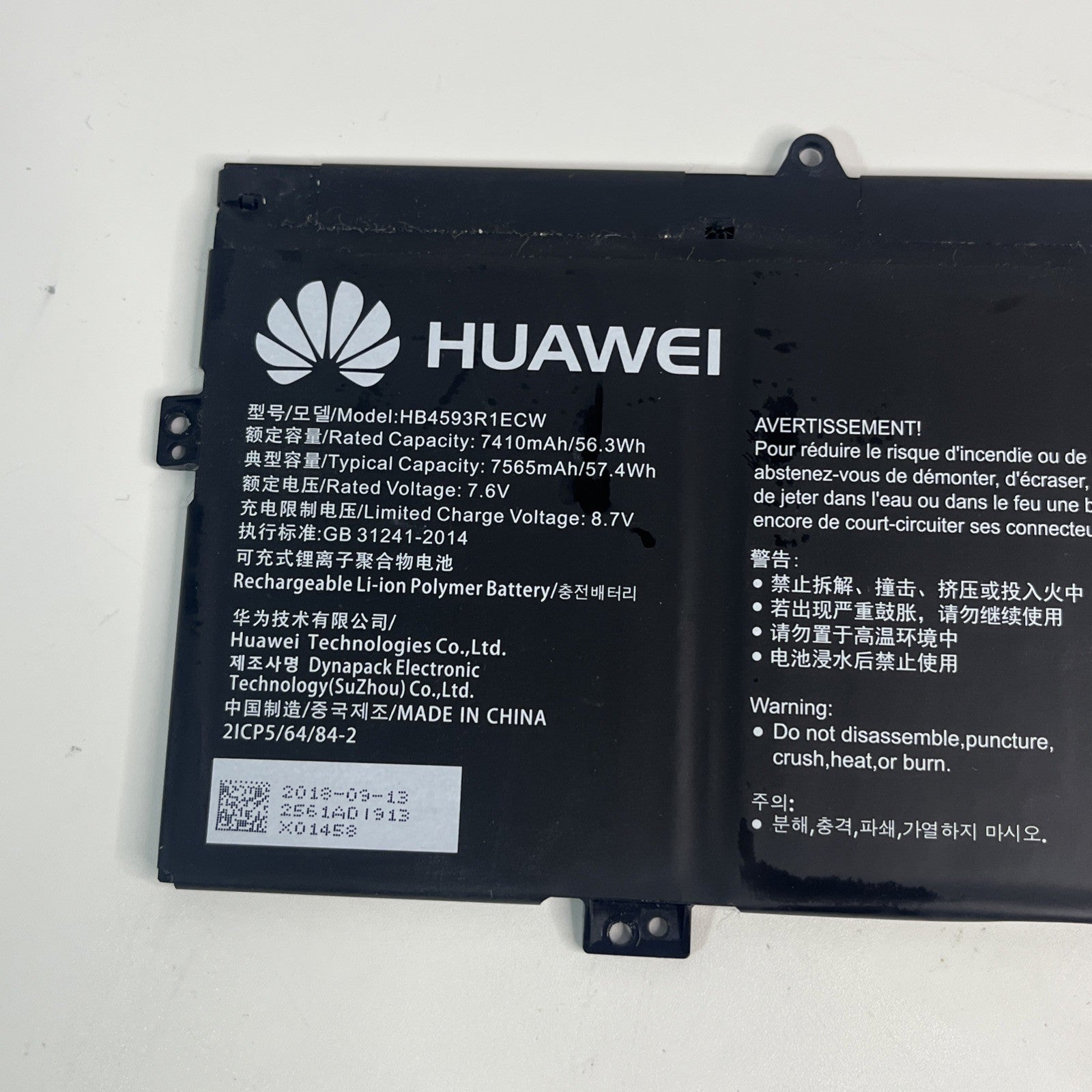 HB4593R1ECW- Laptop Battery for Huawei MateBook 14 2020 2021 AMD KLVL-WFH9