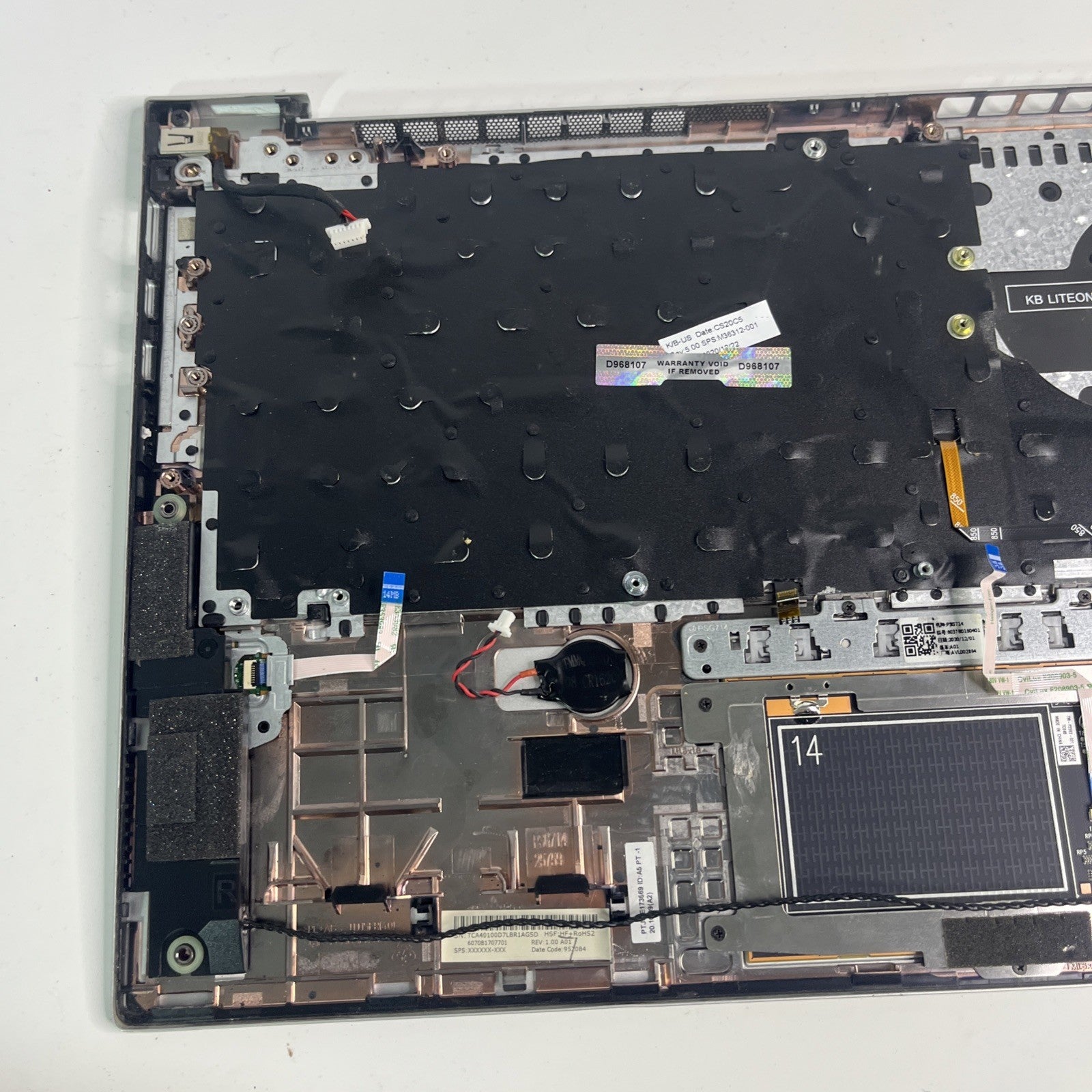 Genuine Silver HP EliteBook 840 G7 Complete Palmrest Missing Key