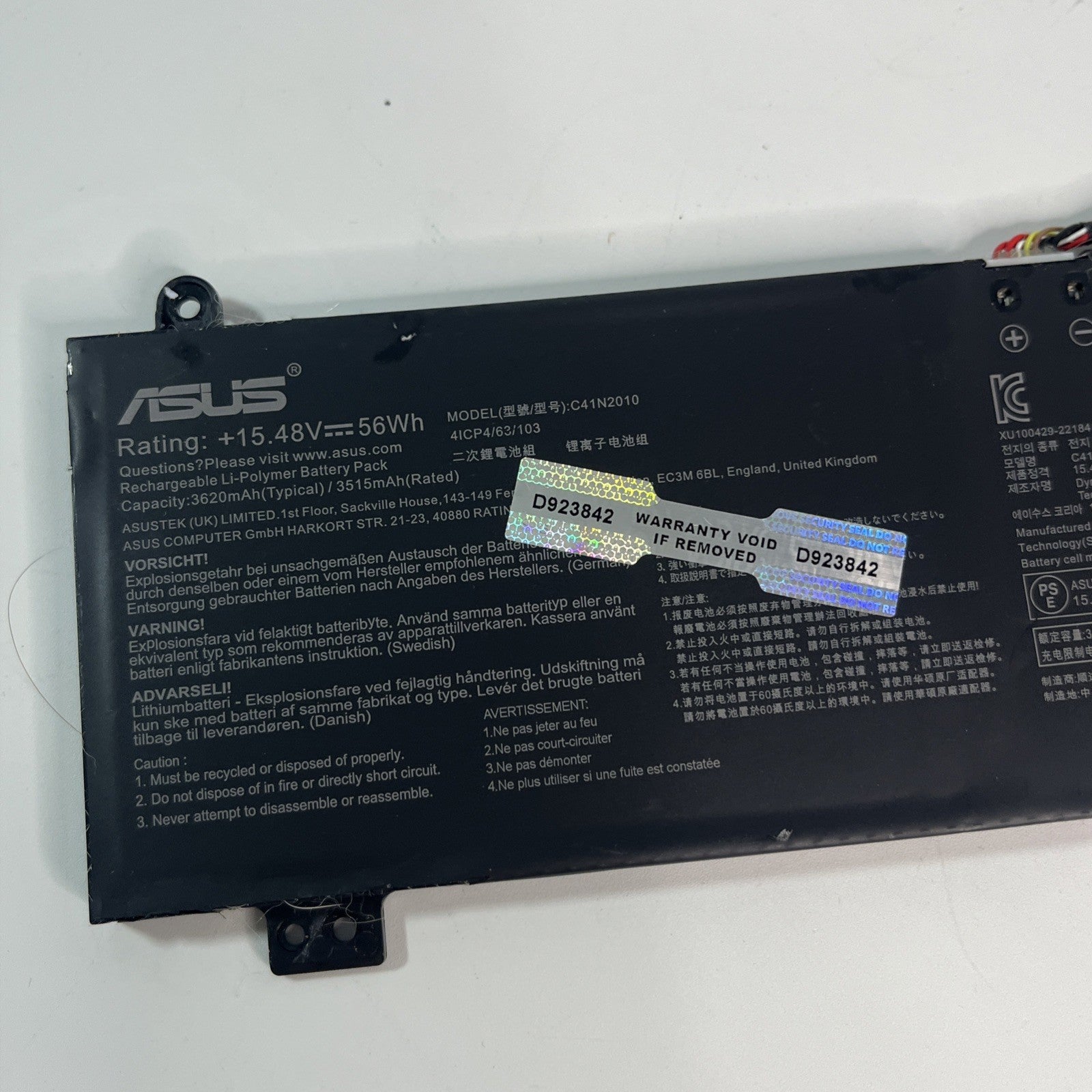 Genuine C41N2010 56Wh Battery for ASUS Tuf F17 FX707ZV Good Health