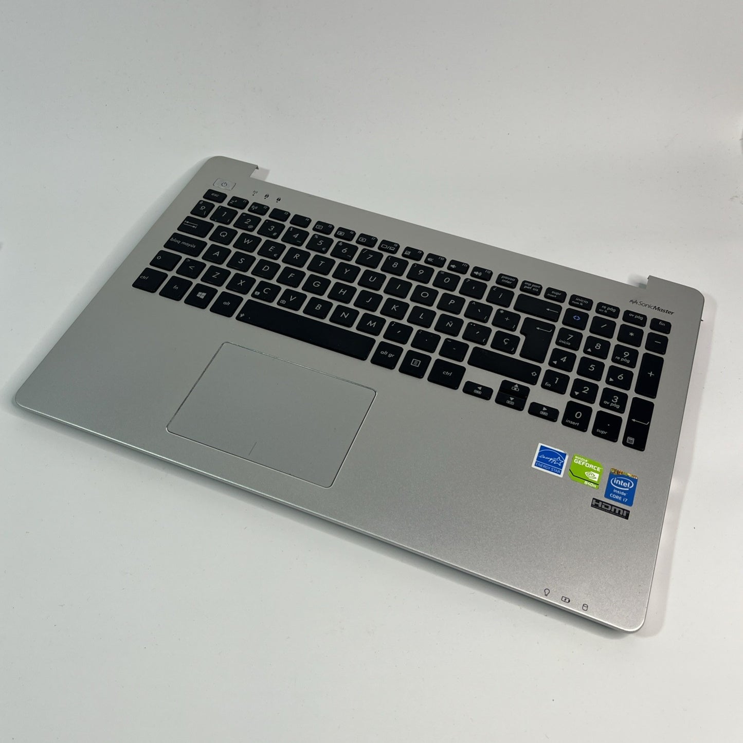 Genuine Silver Asus K551L Complete Palmrest, Keyboard,Usb Board & Spk 13NB0261AM