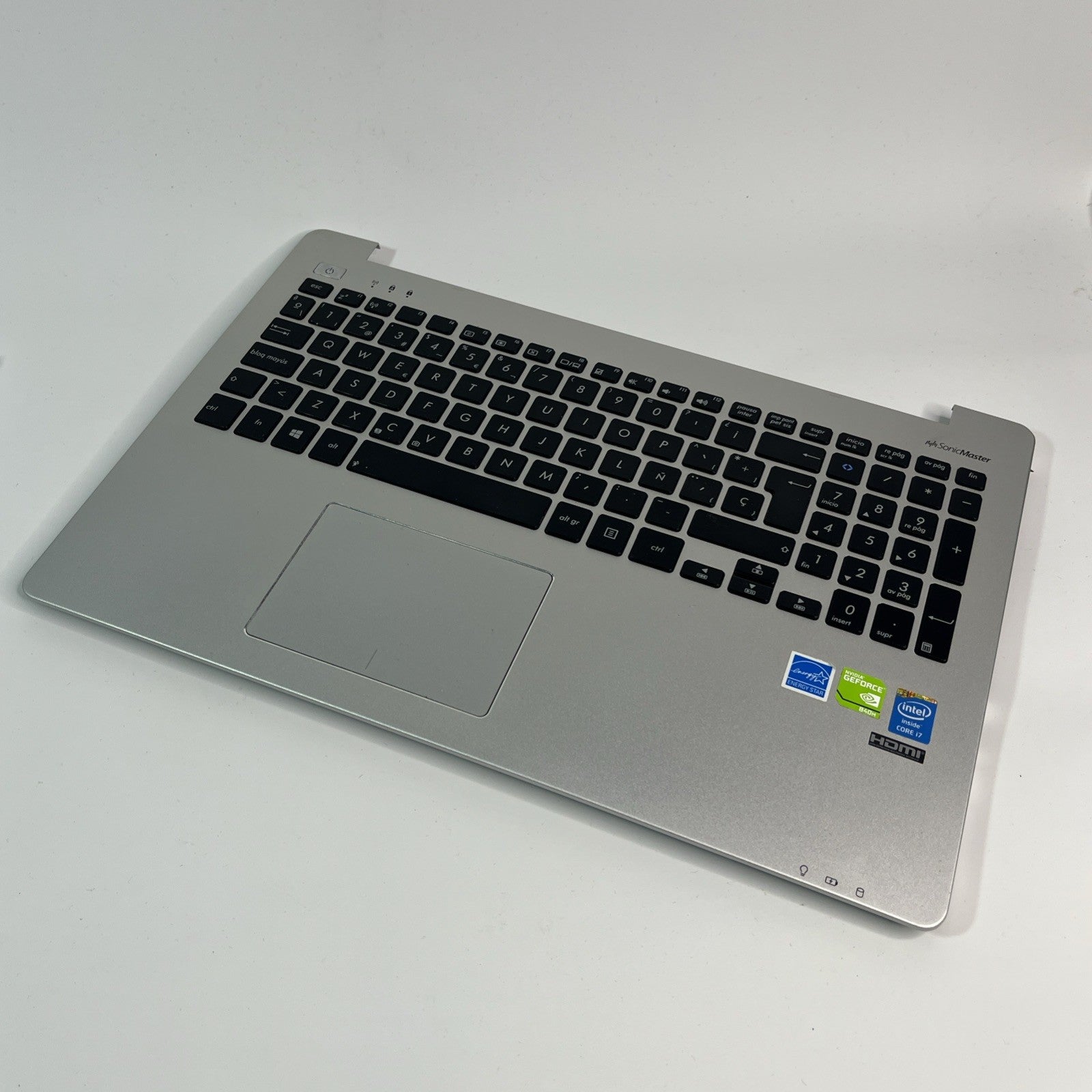 Genuine Silver Asus K551L Complete Palmrest, Keyboard,Usb Board & Spk 13NB0261AM