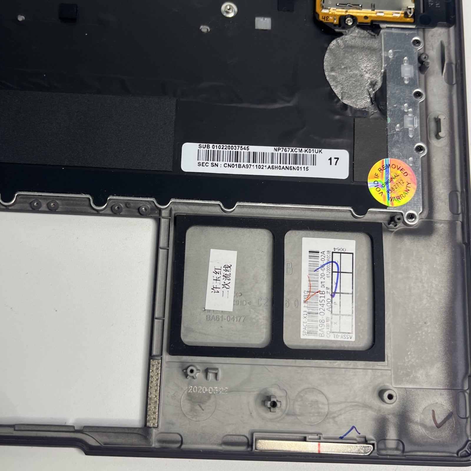 Genuine Palmrest Samsung Galaxy Book S 13 NP767XCM UK Keyboard BACKLIT FAULTY