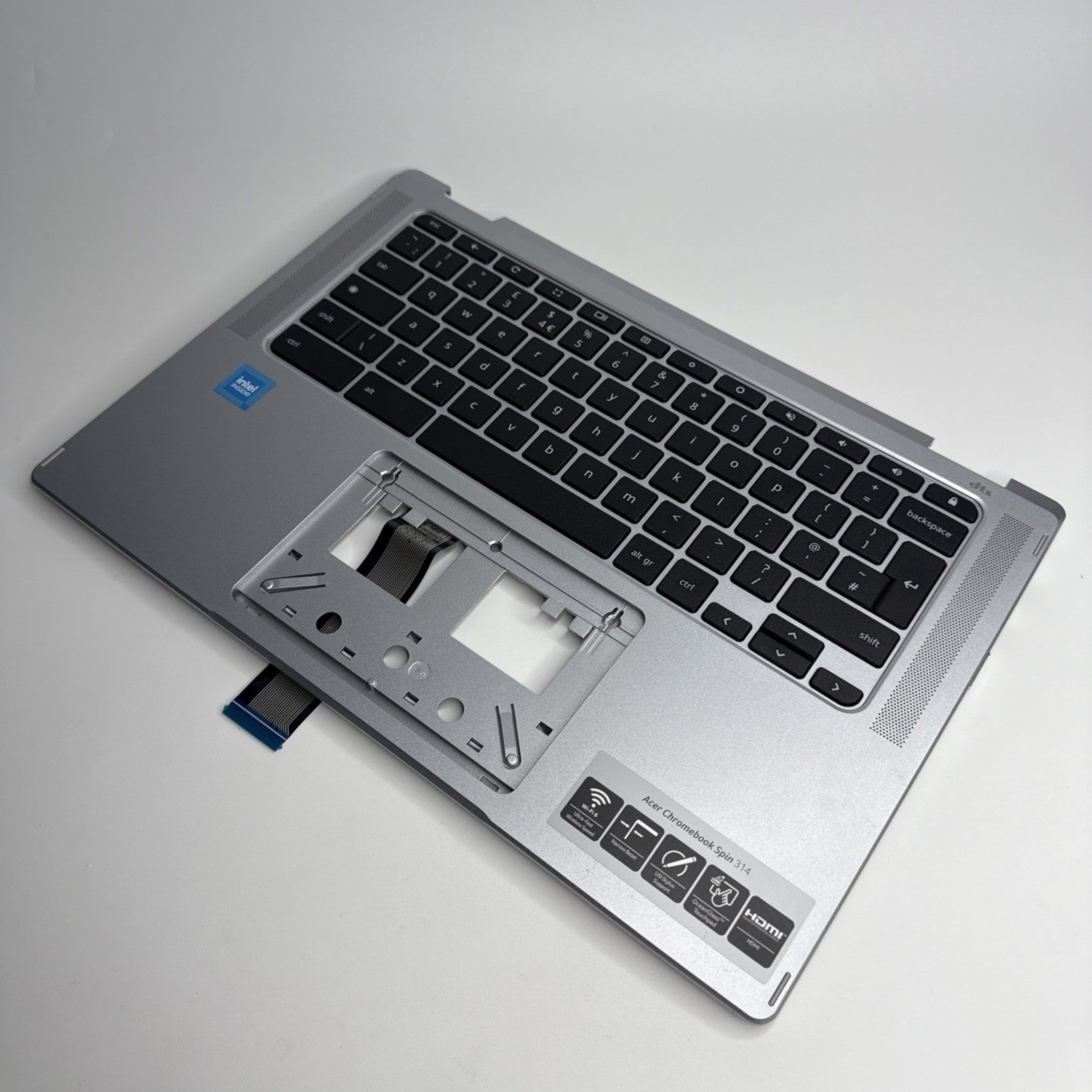 Acer Chromebook Spin 314 CP314-1H Palmrest Assembly UK Keyboard Silver EAZAC0040