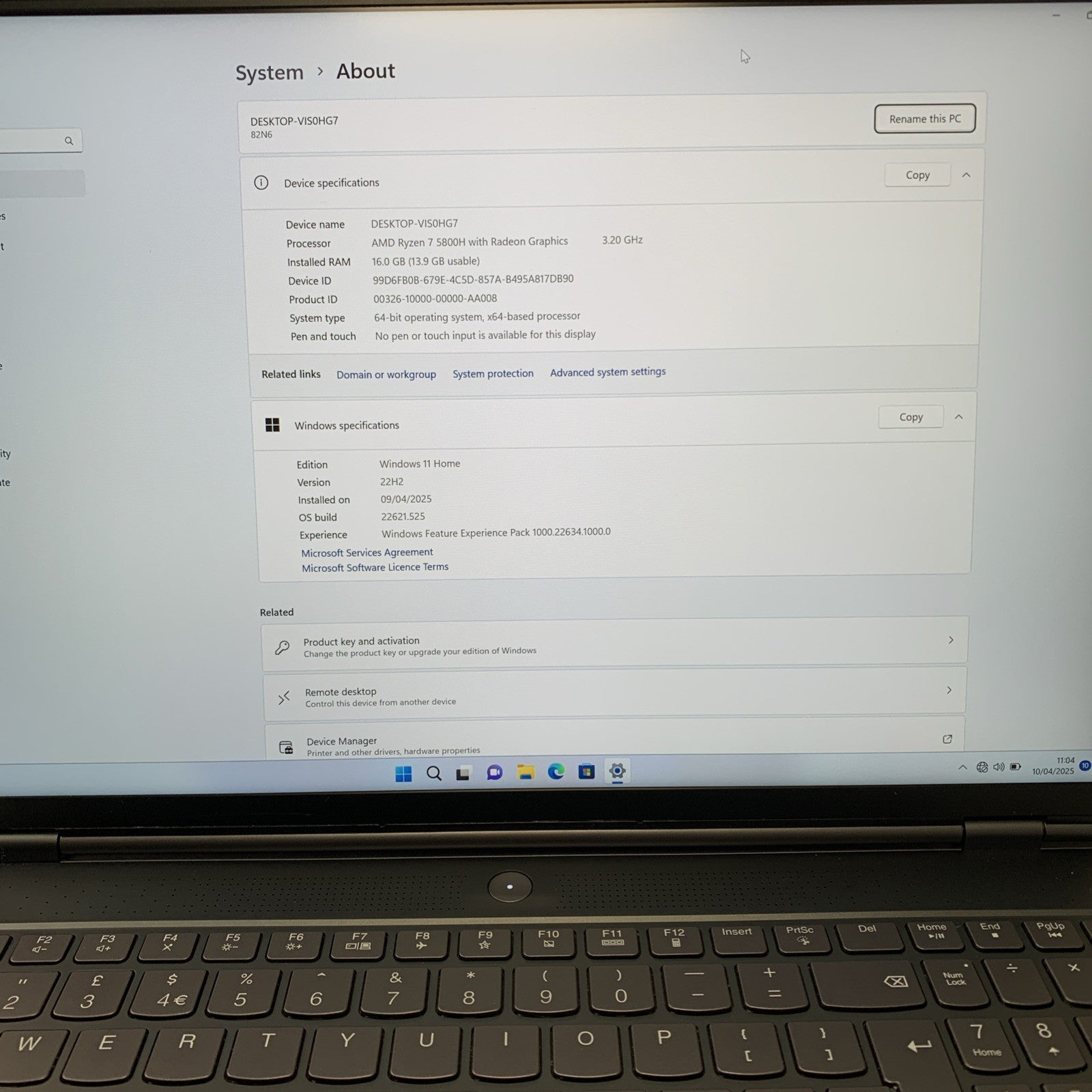 Lenovo Legion 7  16ACHg6 AMD Ryzen 7 5800H 256GB SSD 16GB RAM RTX 3060 Win 11