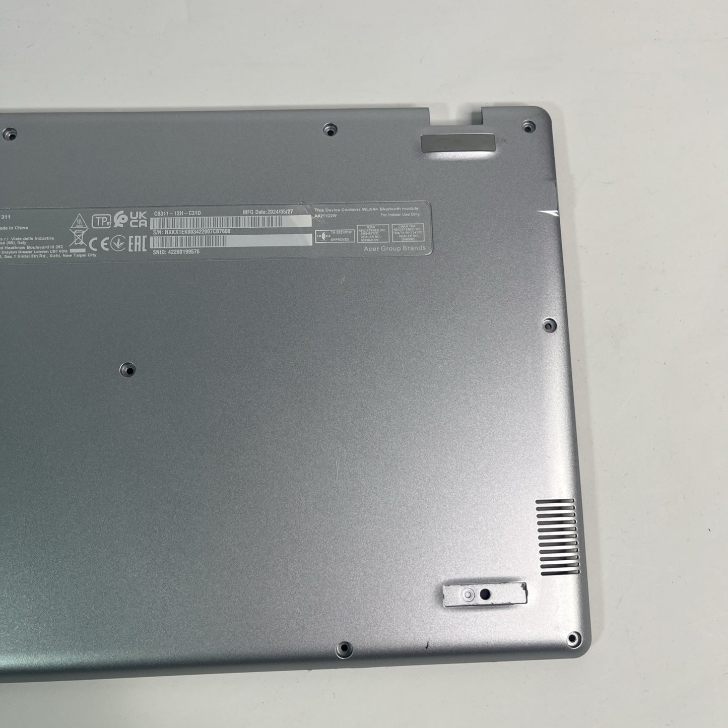 Genuine Silver  Acer Chromebook CB311-12H Bottom Base Cover Tfq3BZCJ