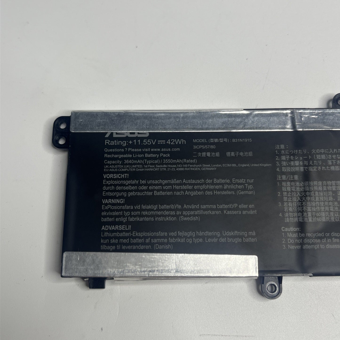 Genuine Asus ExpertBook B1500C , B31N1915 Laptop Battery. Very Good Condition