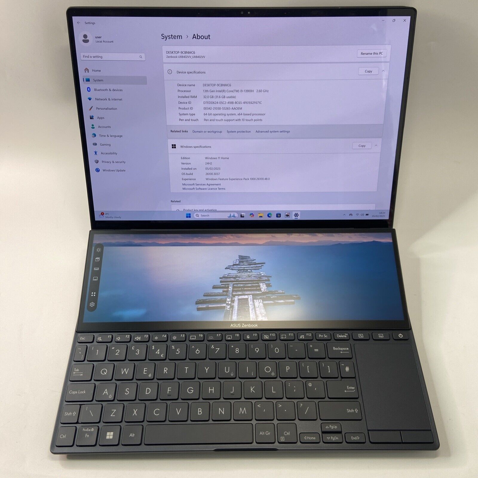ASUS ZenBook Pro 14 Duo 14.5' 2.8K OLED TOUCH Intel i9-13900H 32GB DDR5 1TB SSD 