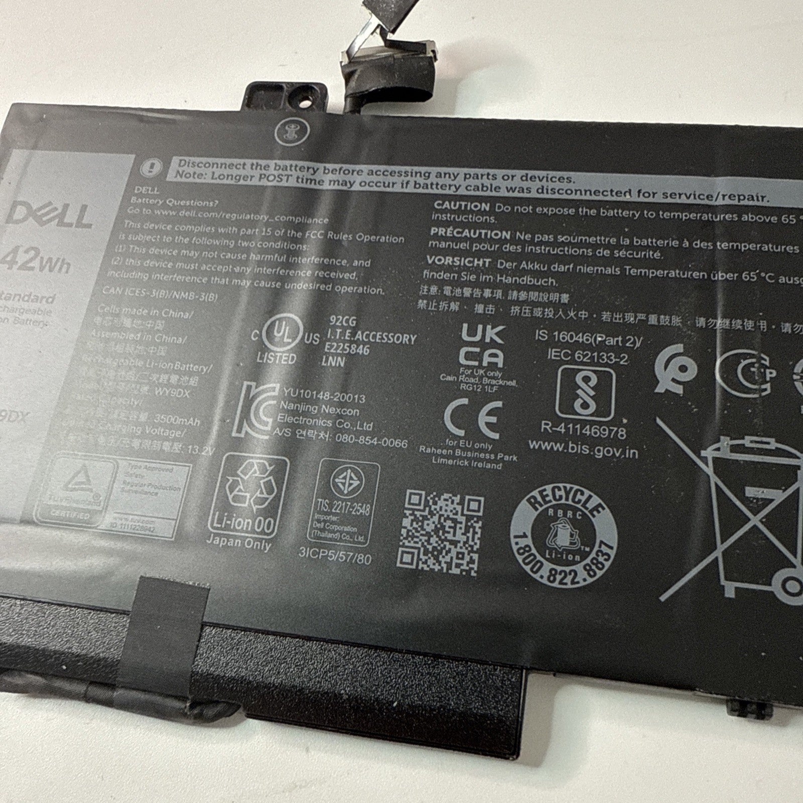 Genuine Dell WY9DX Latitude 5520 5420 Precision 3560 42Whr Battery R89GC
