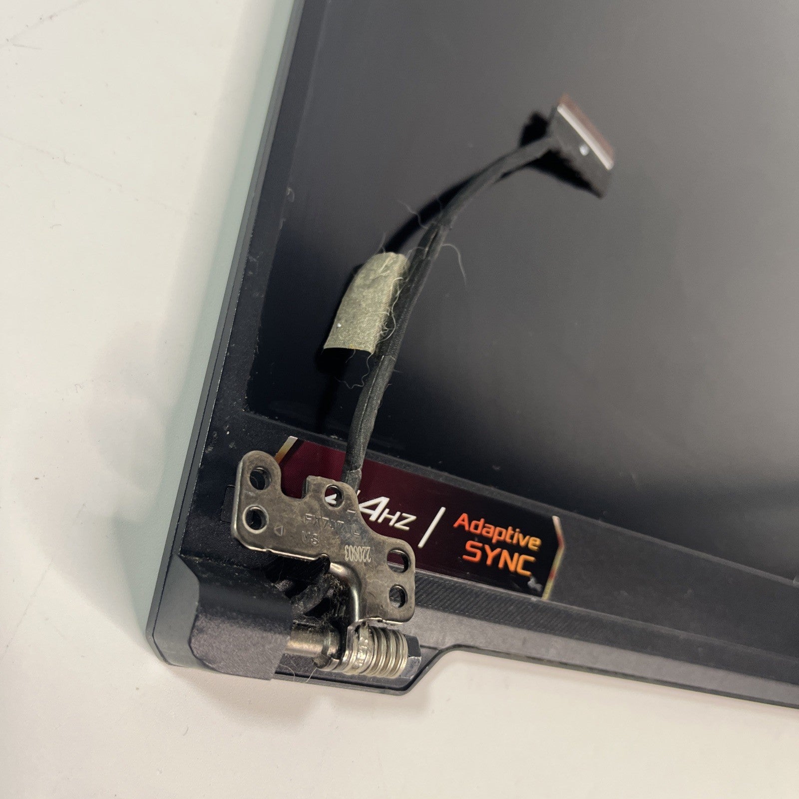 Black ASUS TUF Gaming F17 FX707ZC4 Complete Top Lid And Screen. Damaged Cable