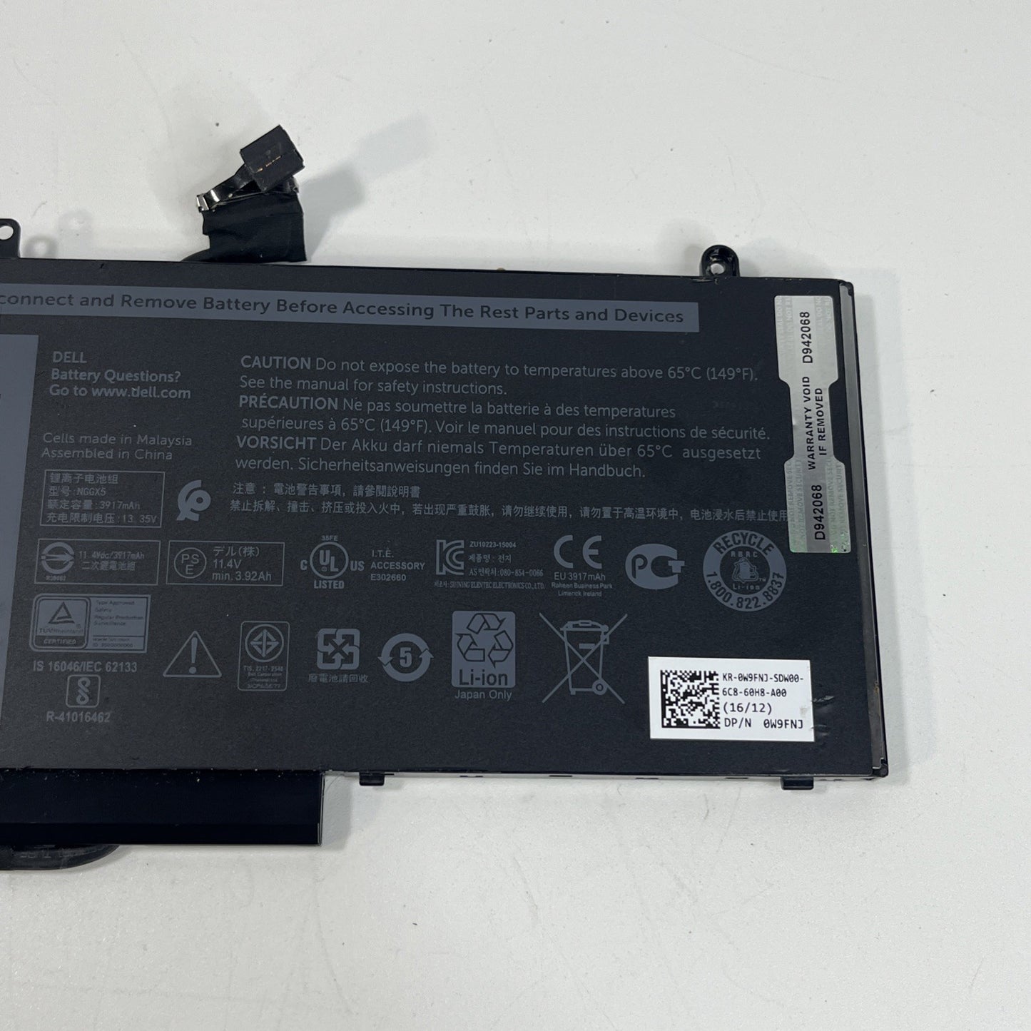 Genuine Dell Latitude E5570 Battery NGGX5 Battery Health: GOOD