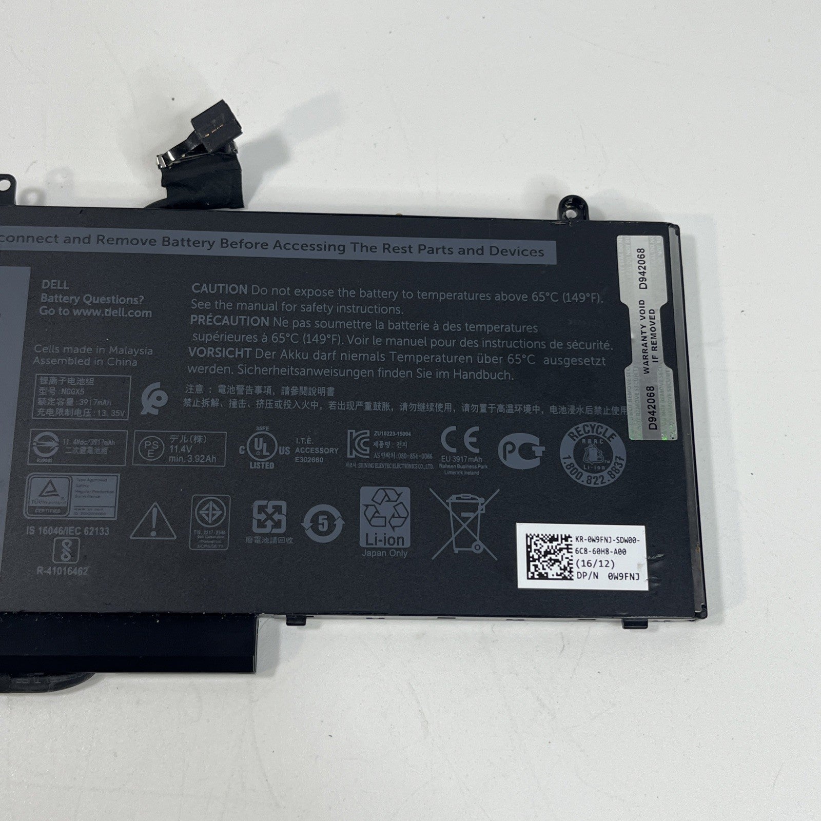 Genuine Dell Latitude E5570 Battery NGGX5 Battery Health: GOOD