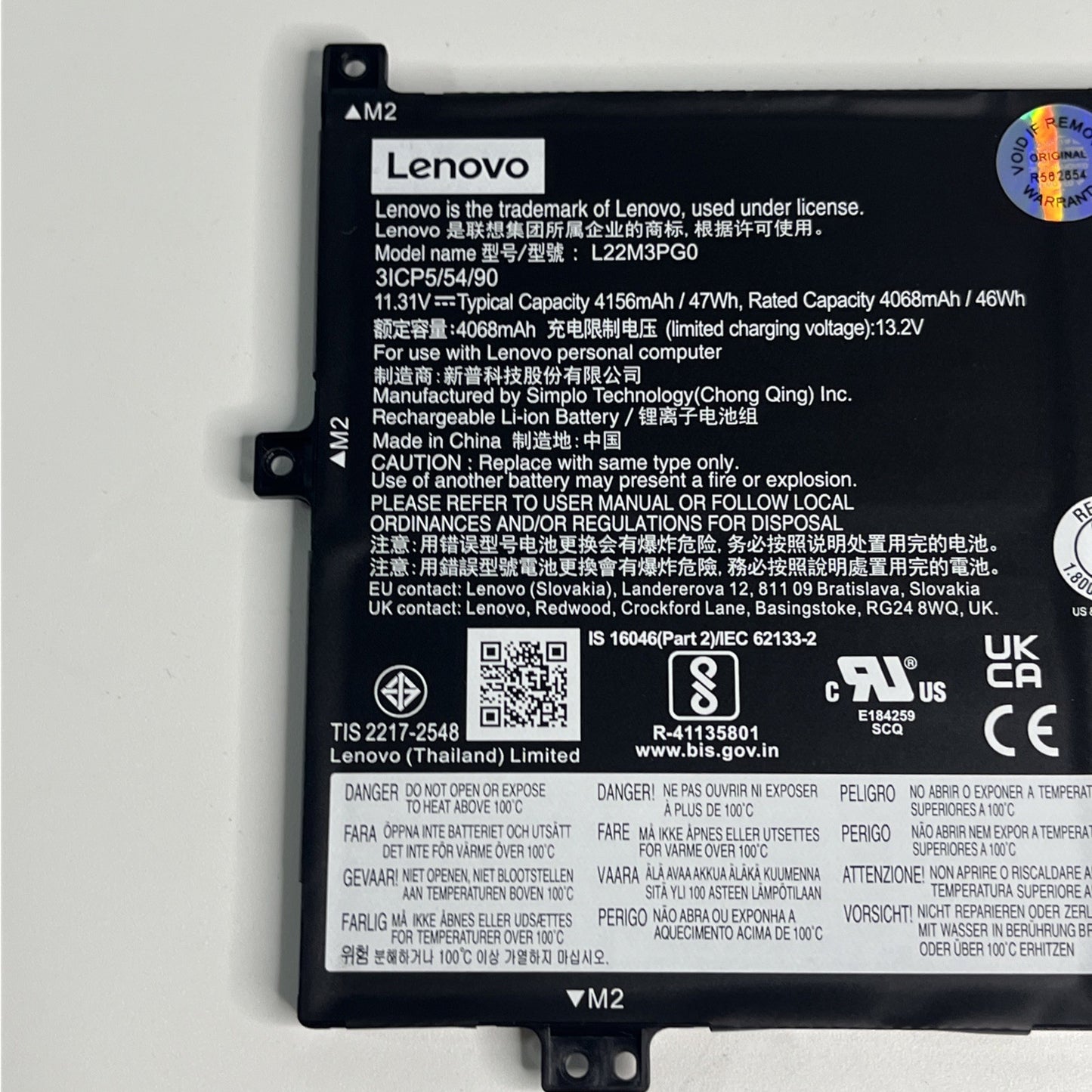 Genuine Lenovo Ideapad Slim 3 14M868 Battery L22D3PG0 L22M3PG0 L22C3PG0 L22X3pg0
