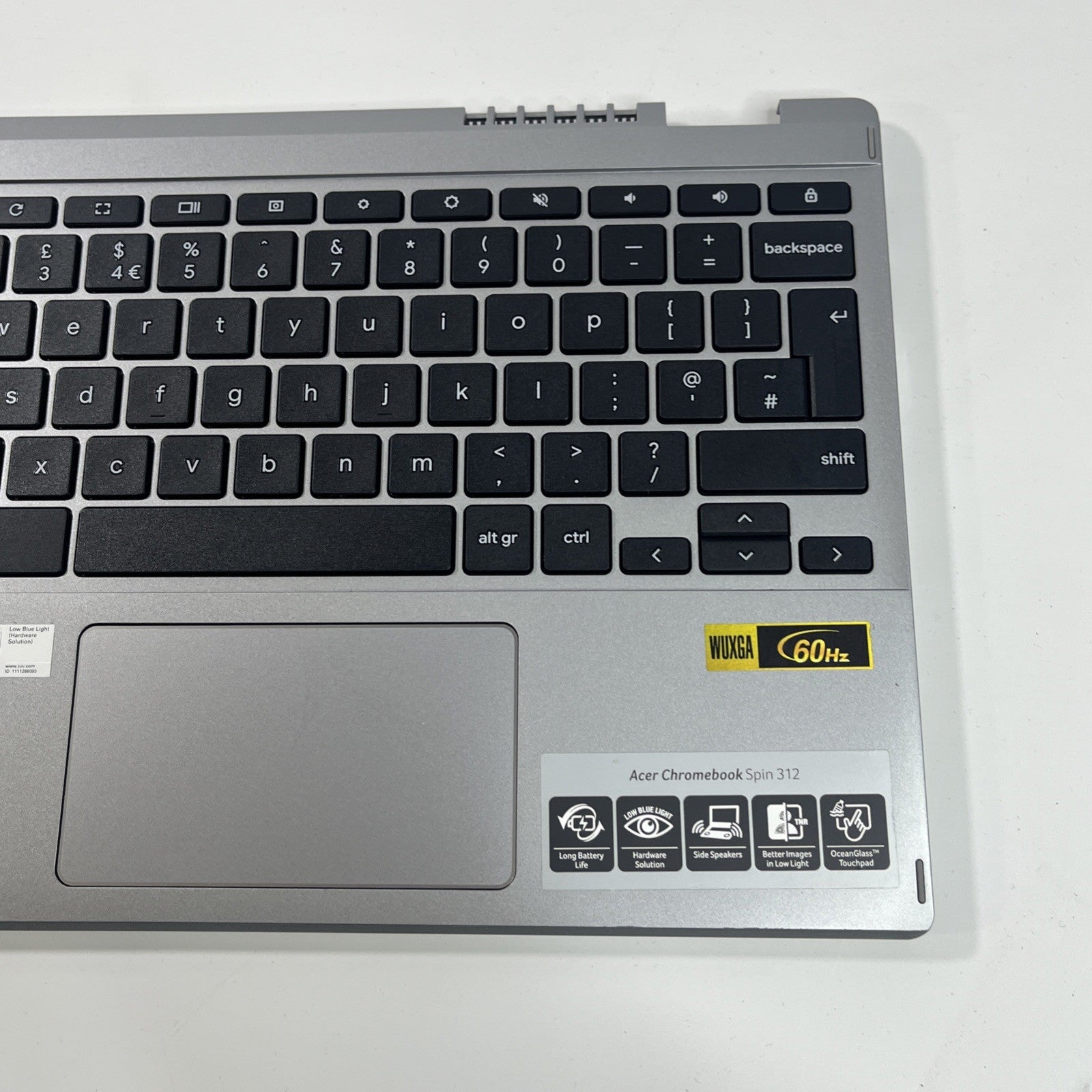 Acer Chromebook Spin CP312-1H Palmrest, Keyboard & Touchpad Silver.DA-47T-011
