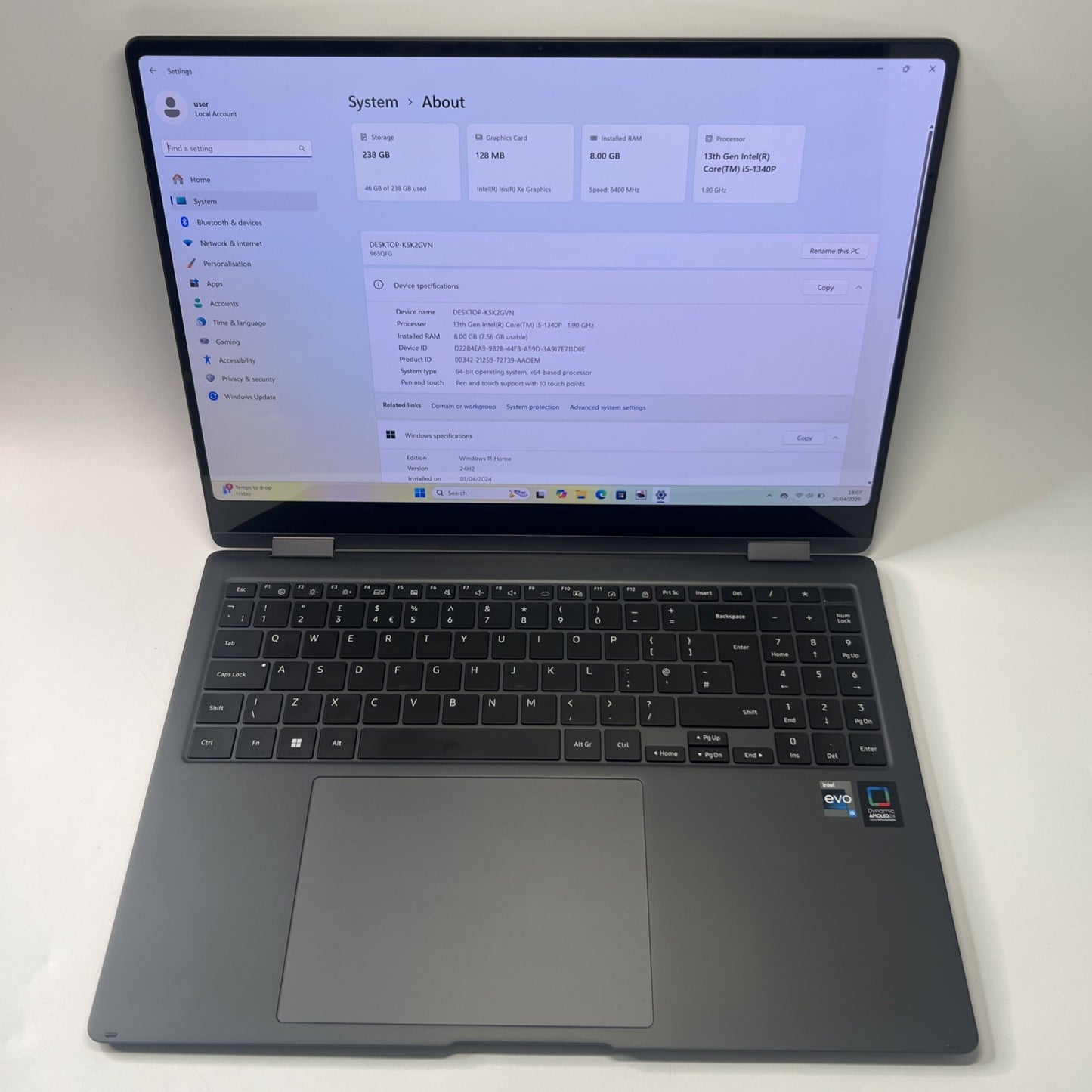 Samsung Galaxy Book3 PRO 360 Core i5-1340p 8GB RAM 256GB SSD AMOLED Touch Screen