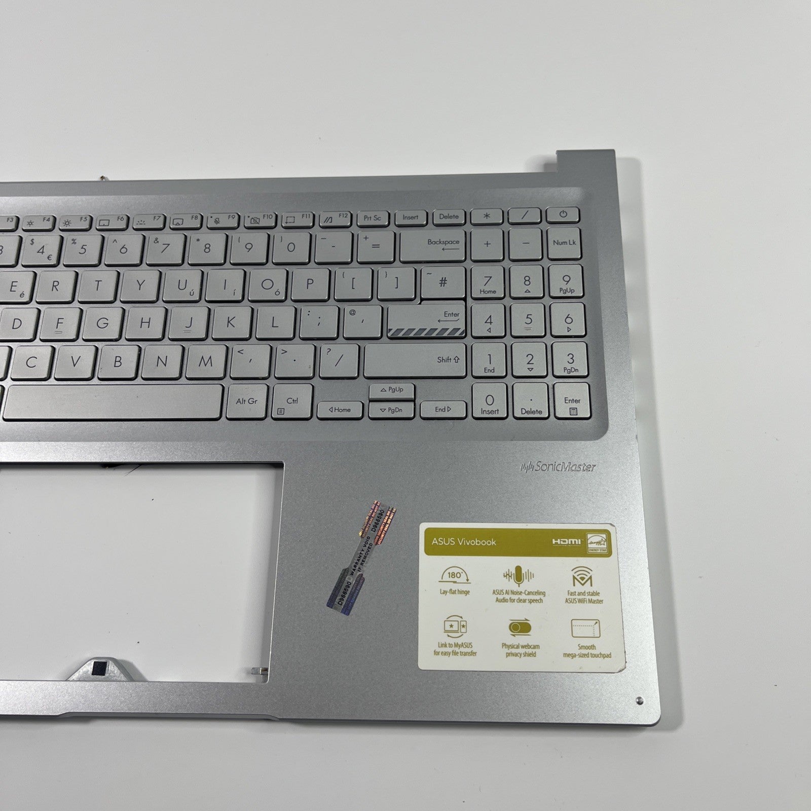 Genuine Silver ASUs vivobook 16 m1603QA palmrest And Keyboard 13N1-FBM0311