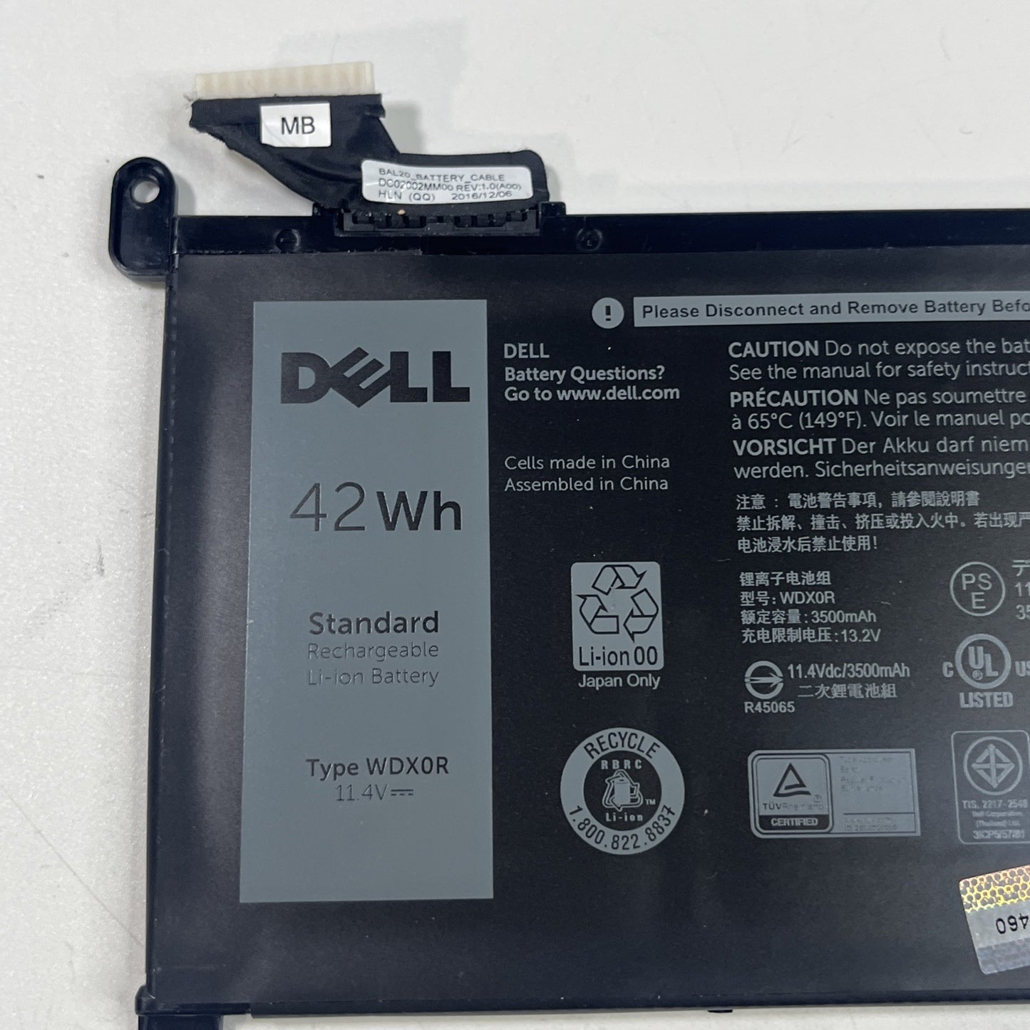 Genuine WDX0R Battery for Dell Inspiron 15 5567 Good Condition