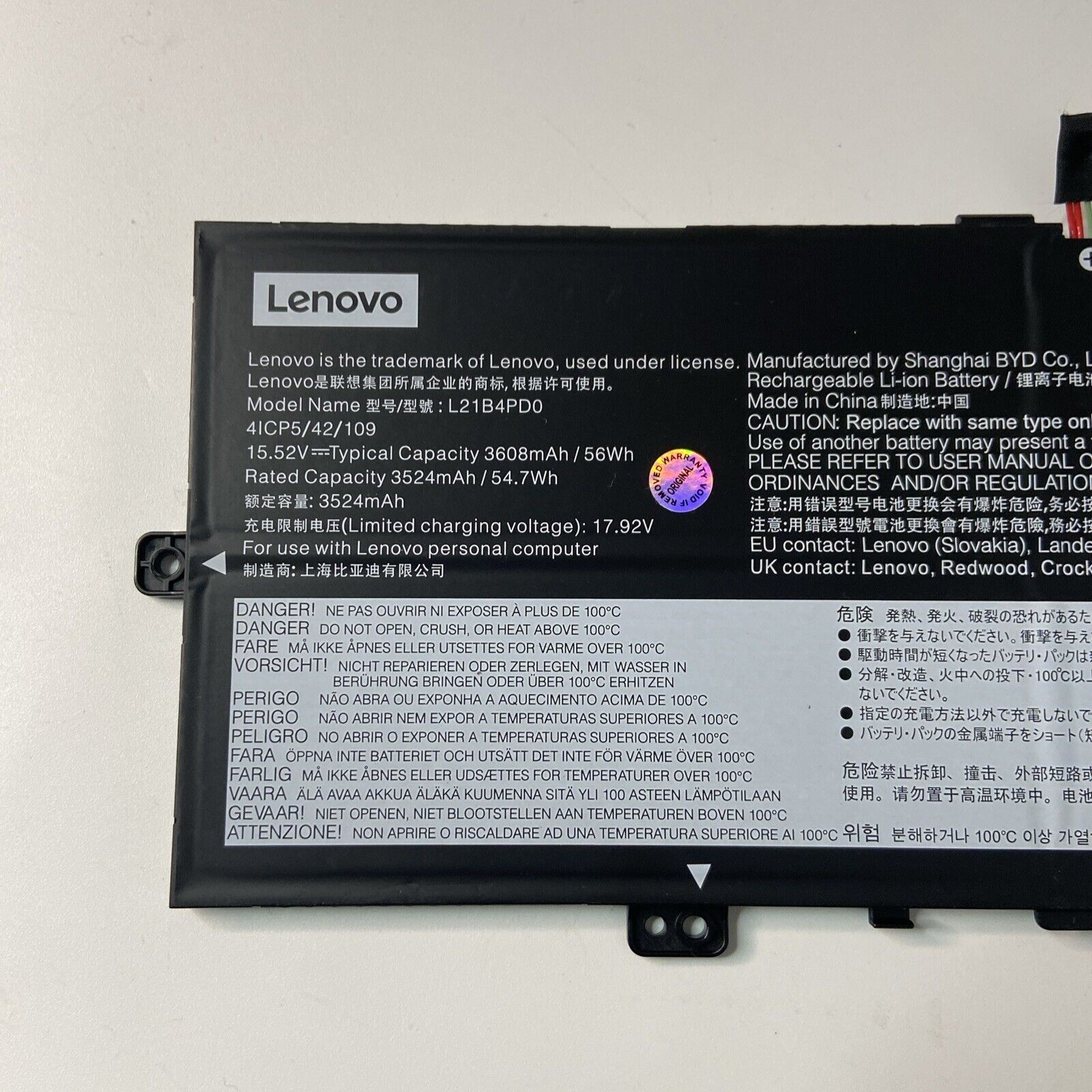 Lenovo ThinkBook 13x G2 IAP 21AT003TP Laptop Battery L21B4PD0 Grade A