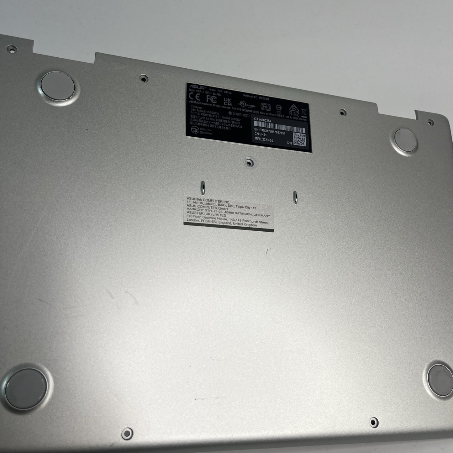 Genuine Asus Chromebook C424M CX1400CMA Bottom Base Lower Case Cover. #G A.