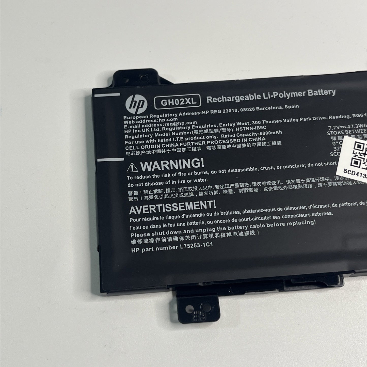 HP ChromeBook 14A-(CA,NA) OEM Li-Polymer Battery 47.3Wh 7.7V 6000mAh L75783-005