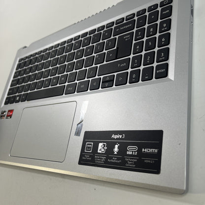 Sliver Acer Aspire 3 A315-24P Palmrest Cover UK Keyboard & Touchpad. Bit Cracked