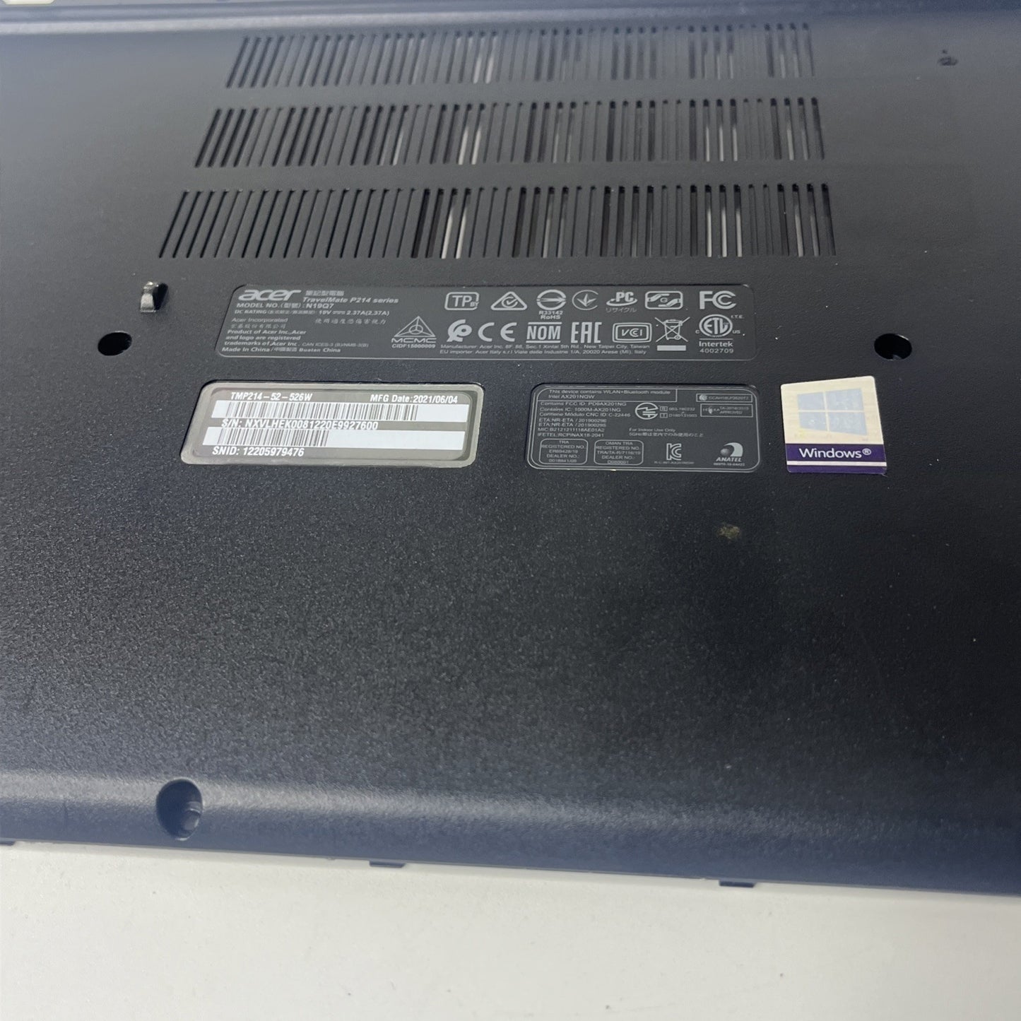 Genuine Black Acer Travelmate P214-52 Bottom Base Lower Cover