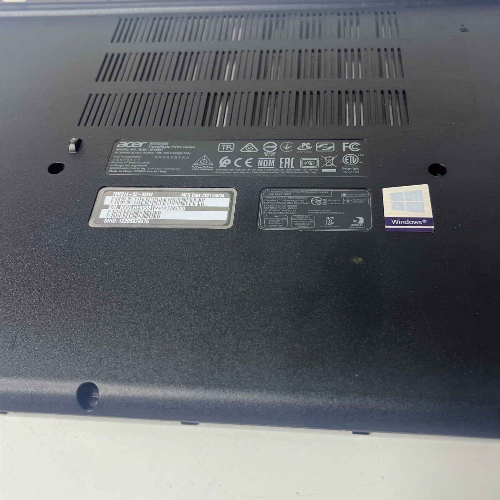 Genuine Black Acer Travelmate P214-52 Bottom Base Lower Cover
