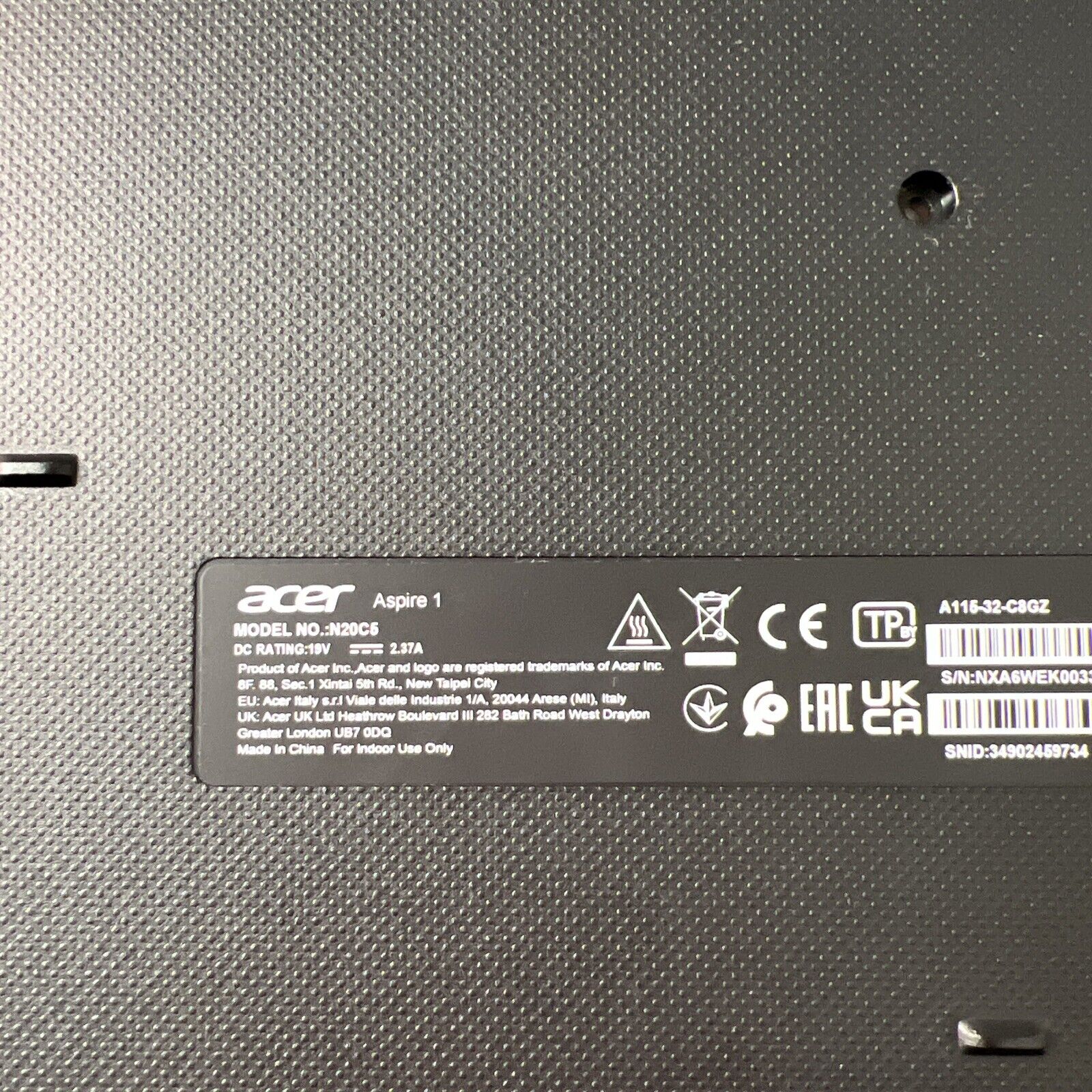Acer Aspire A115-32 A315-35 A315-58 A315-58G Bottom Base Housing Cover Black