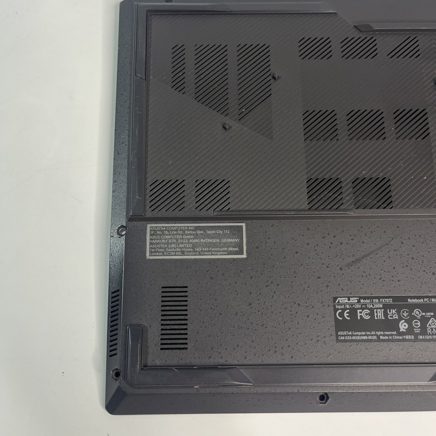 Genuine Black ASUS TUF Gaming F17 FX707ZC4 Bottombase 3CNJKBAJN00