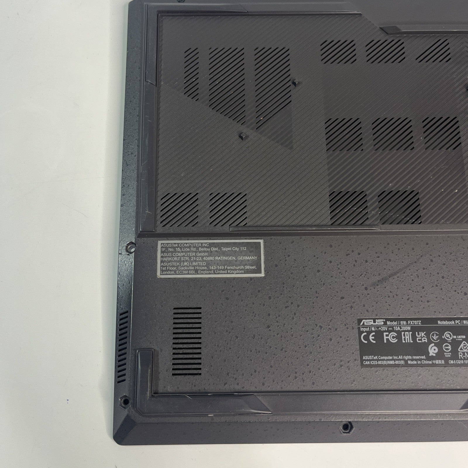 Genuine Black ASUS TUF Gaming F17 FX707ZC4 Bottombase 3CNJKBAJN00