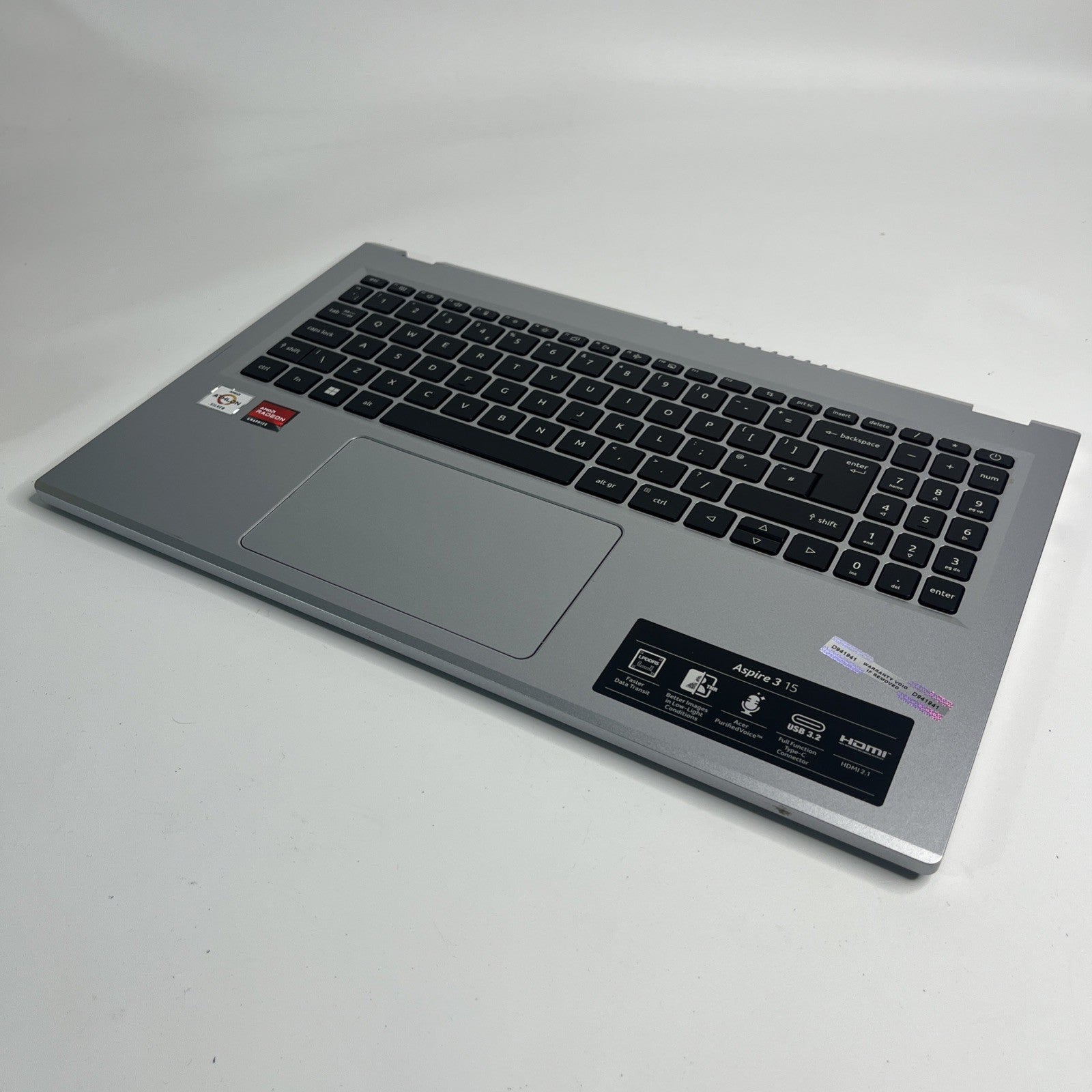 Sliver Acer Aspire 3 A315-24P Palmrest Cover UK Keyboard & Touchpad AM3ZC0006