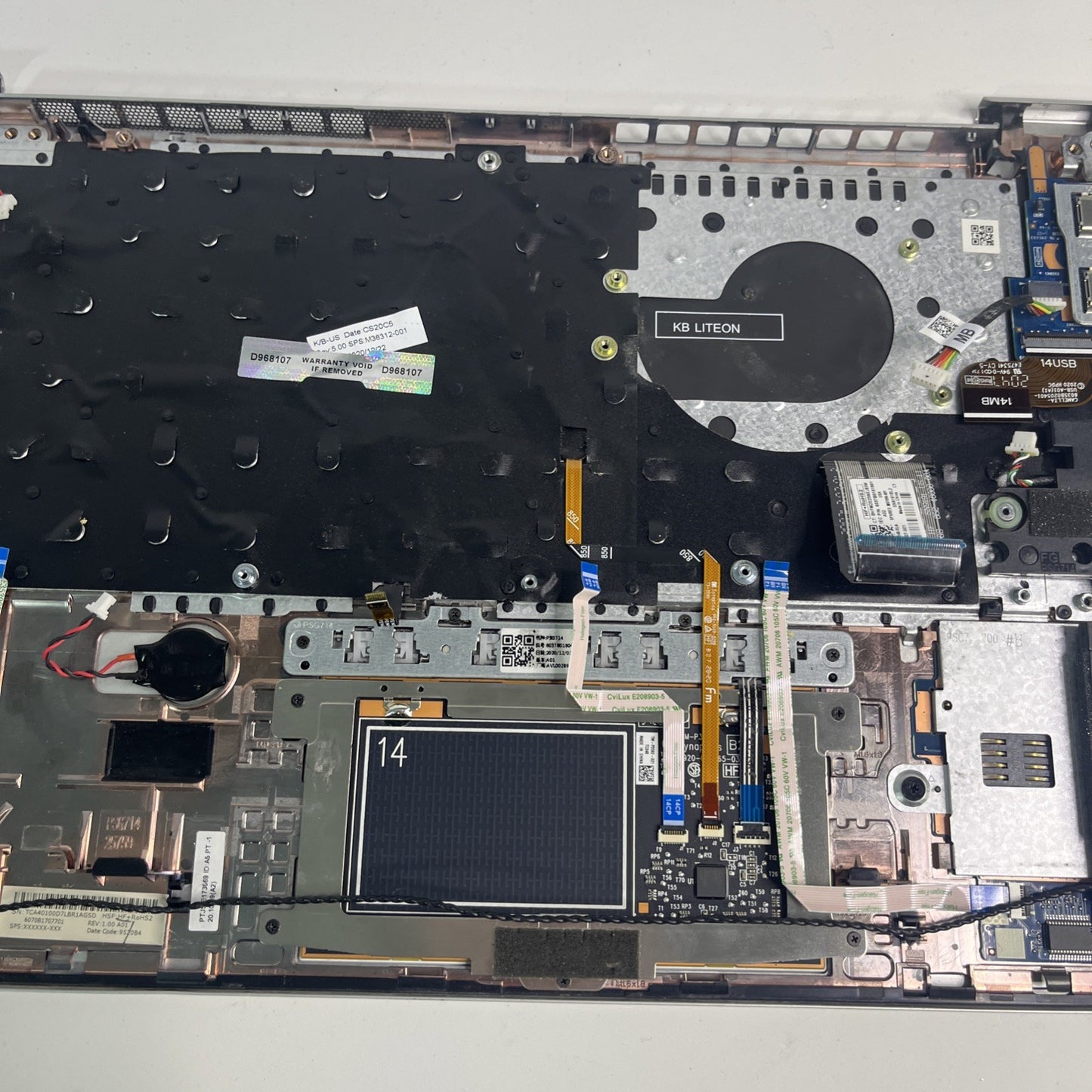 Genuine Silver HP EliteBook 840 G7 Complete Palmrest Missing Key