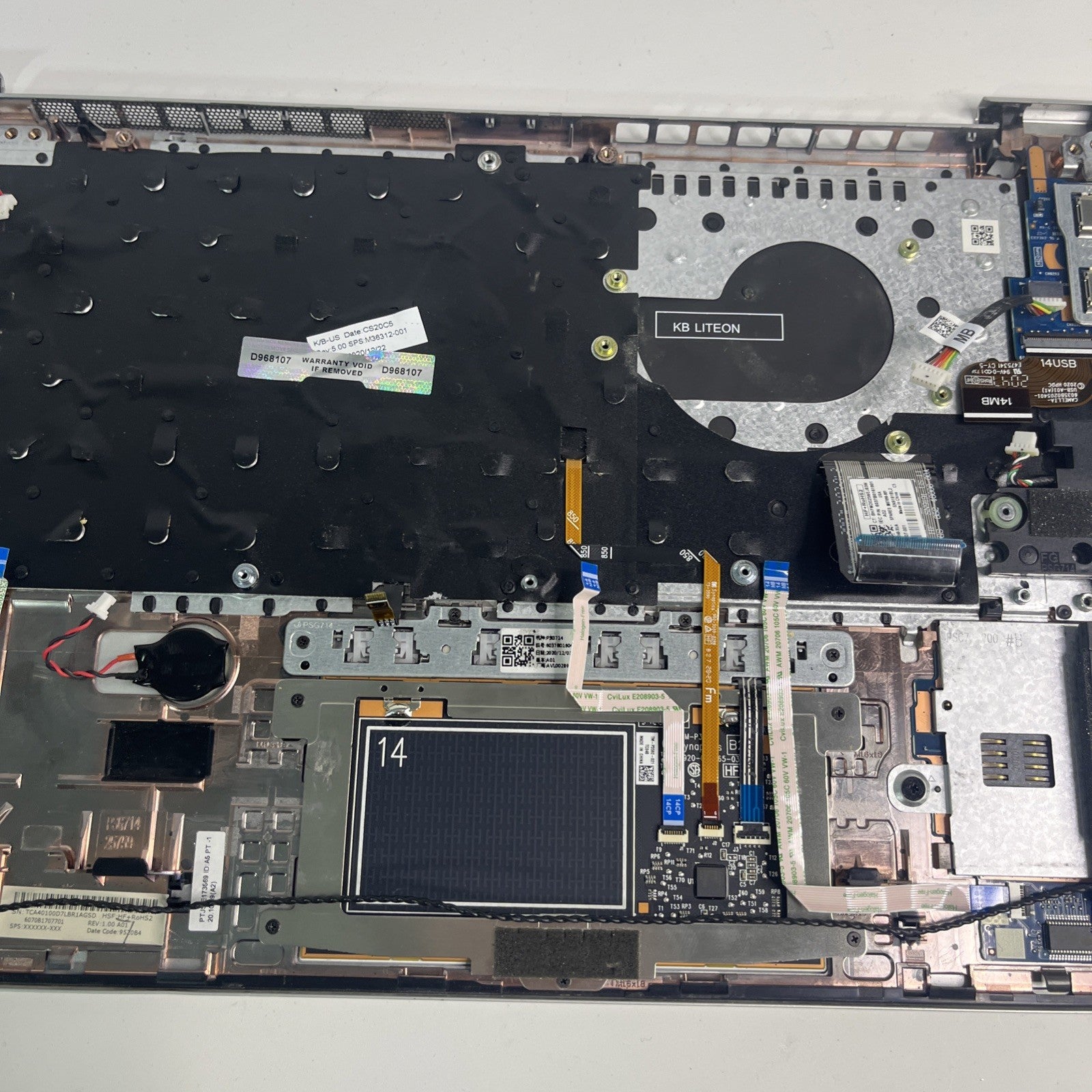 Genuine Silver HP EliteBook 840 G7 Complete Palmrest Missing Key
