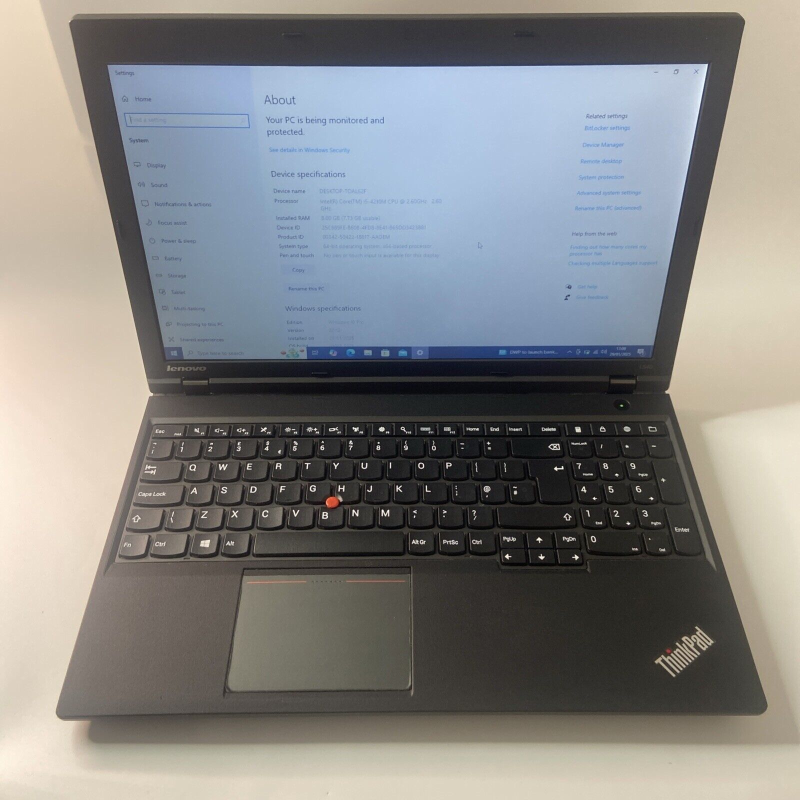 Lenovo ThinkPad L540 15.6" Intel Core i5 4th Gen 8GB RAM 256GB SSD Windows 10